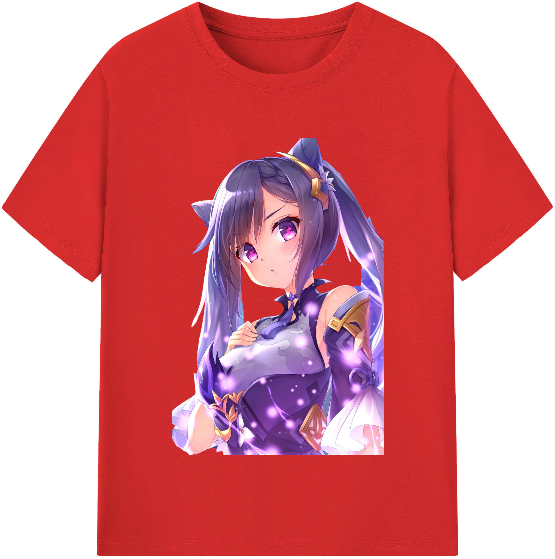 げんし神 刻晴 こくせい genshin Kokusei レディースカジュアルプリントTシャツ（綿100％）