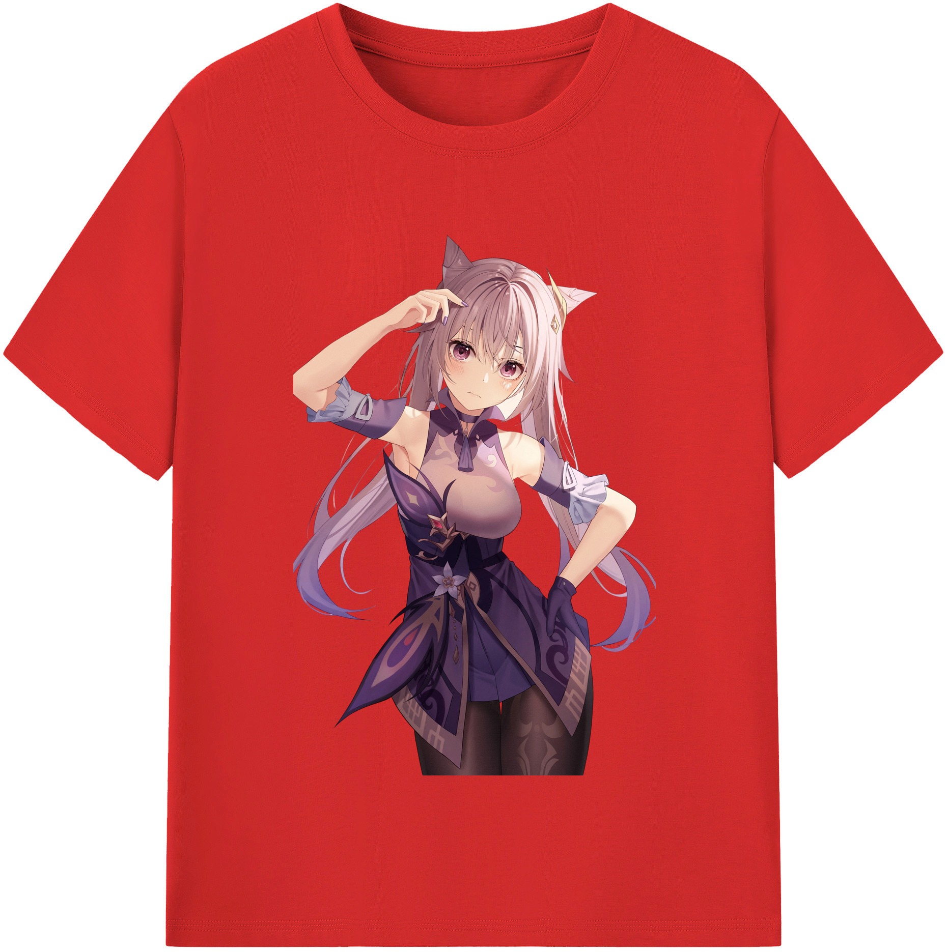 げんし神 刻晴 こくせい genshin Kokusei レディースカジュアルプリントTシャツ（綿100％）