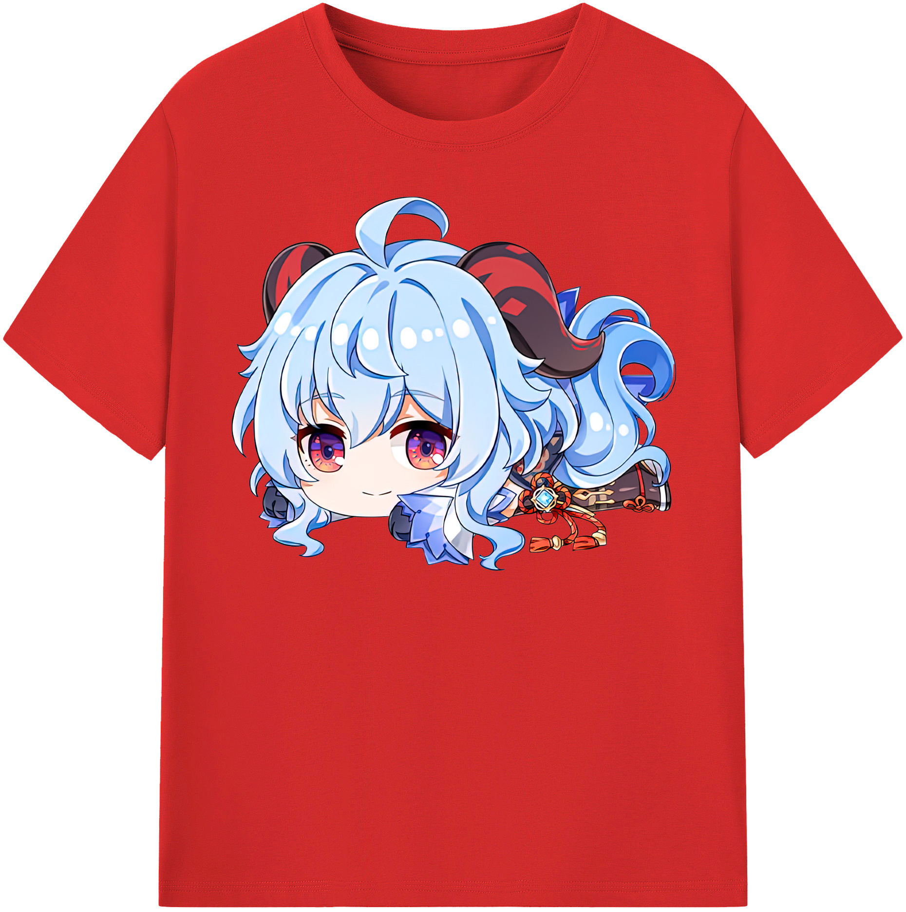 げんし神 甘雨 かんう genshin Ganyu レディースカジュアルプリントTシャツ（綿100％）