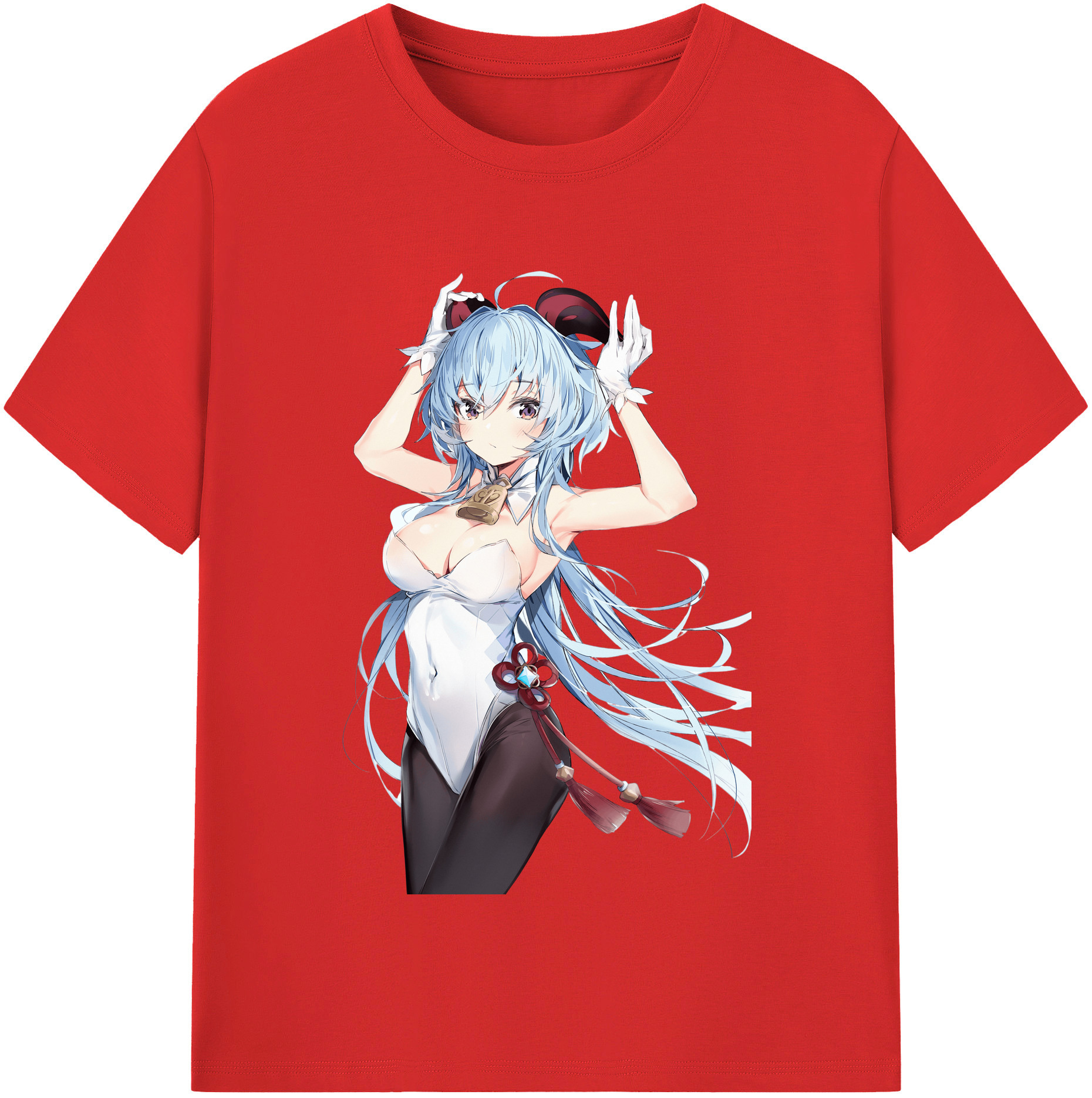 げんし神 甘雨 かんう genshin Ganyu レディースカジュアルプリントTシャツ（綿100％）