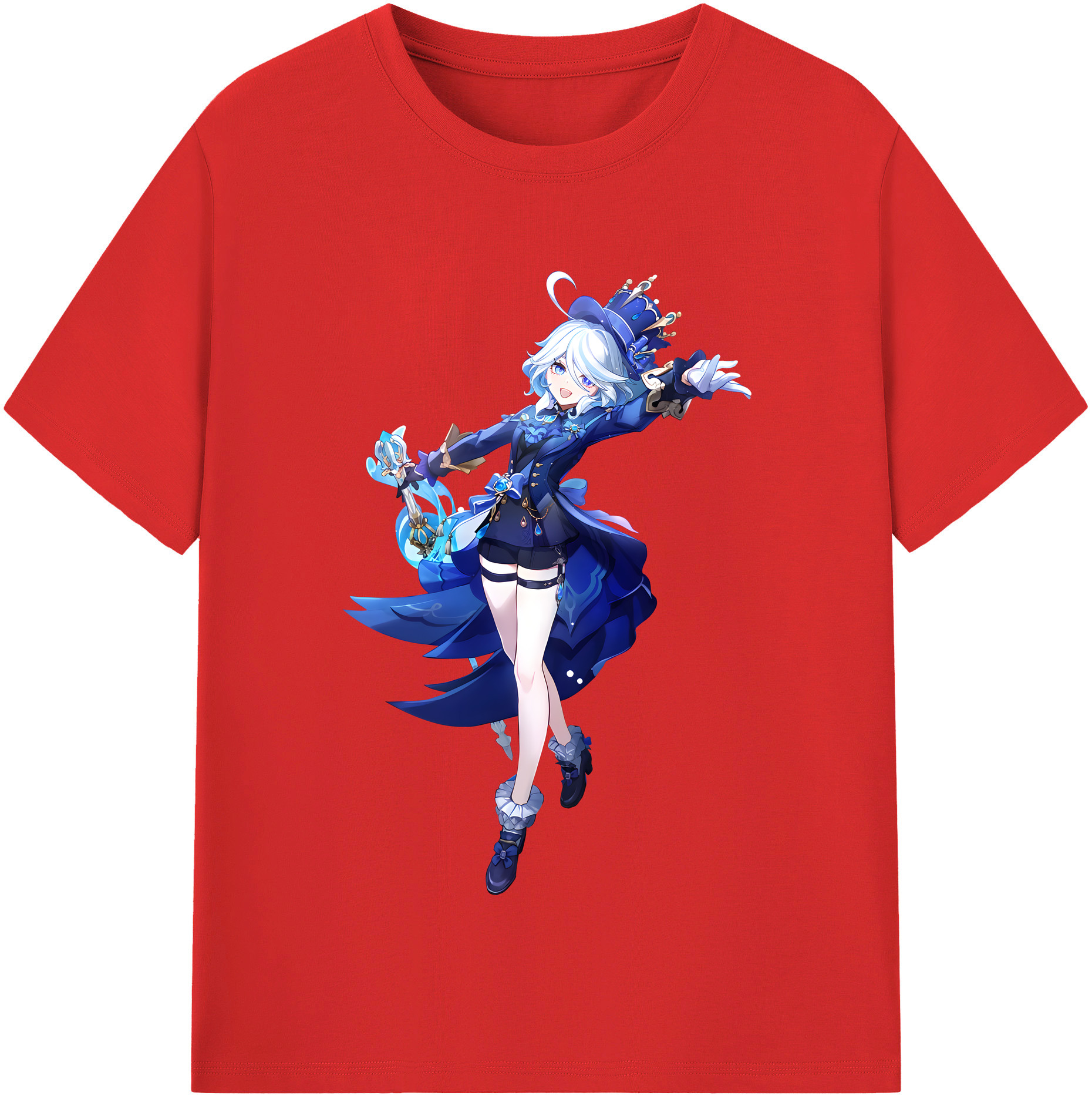 げんし神 フリーナ genshin Furina レディースカジュアルプリントTシャツ（綿100％）