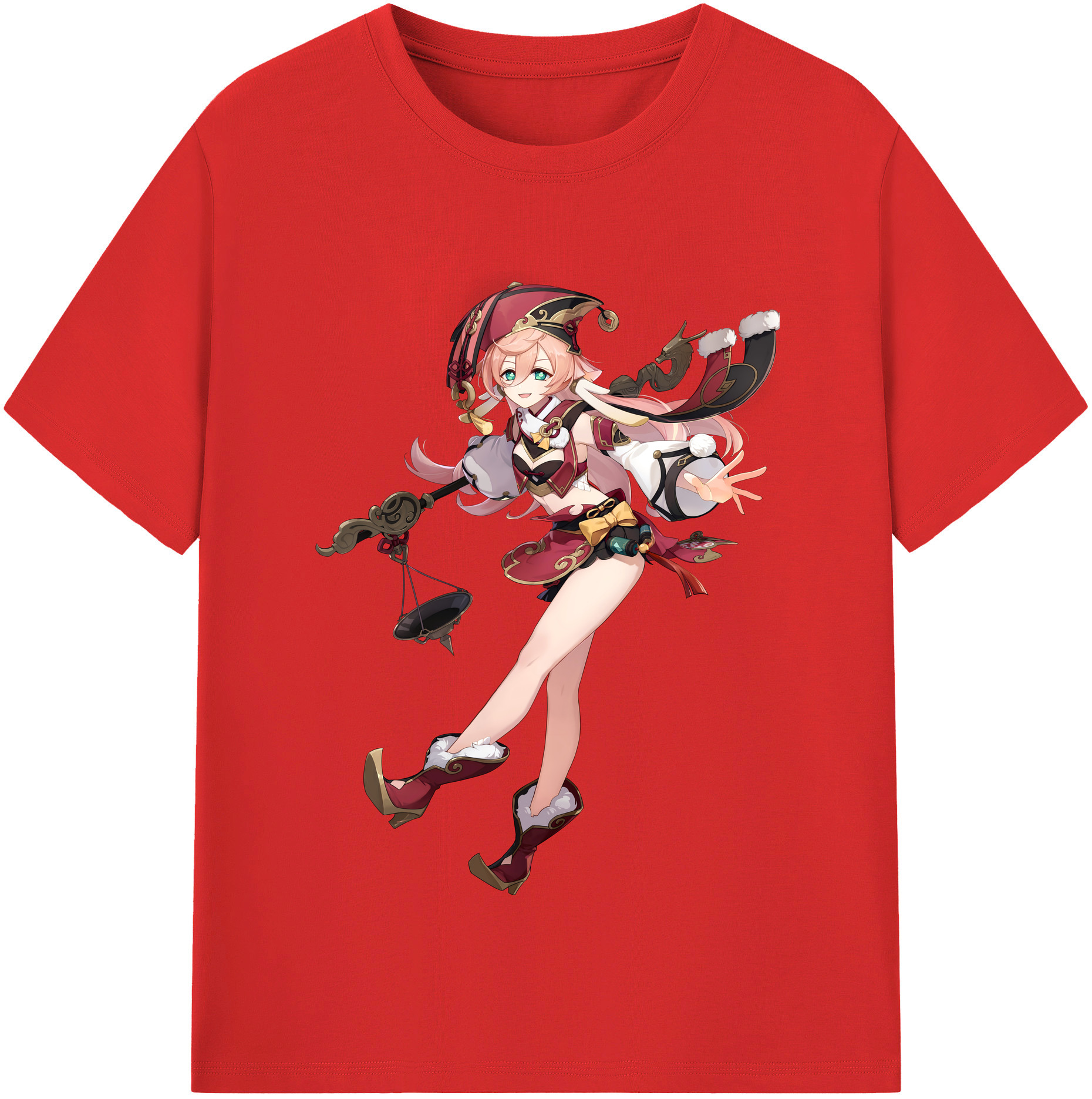 げんし神 ヤンフェイ genshin Yanfei レディースカジュアルプリントTシャツ（綿100％）