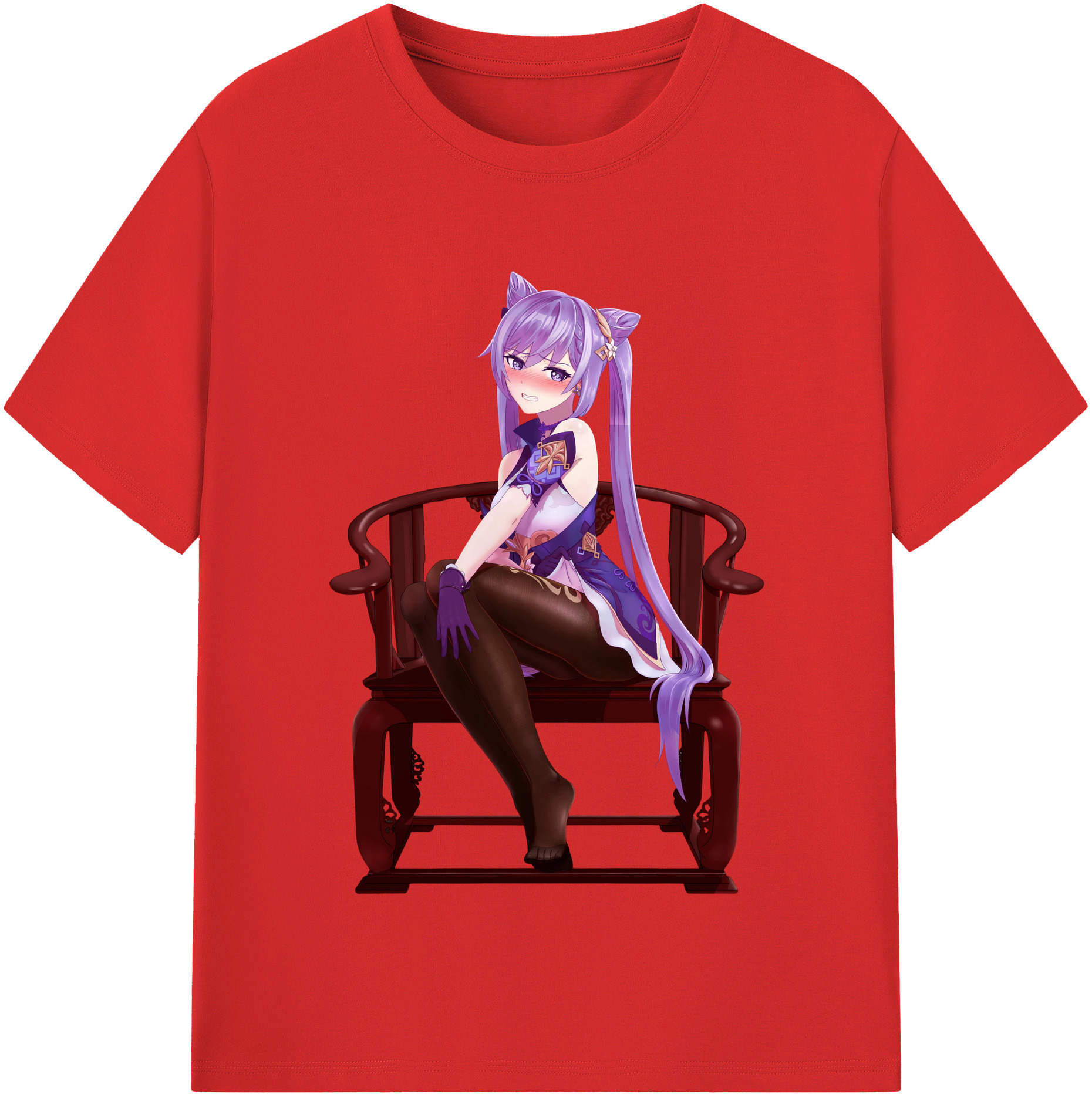 げんし神 刻晴 こくせい genshin Kokusei レディースカジュアルプリントTシャツ（綿100％）
