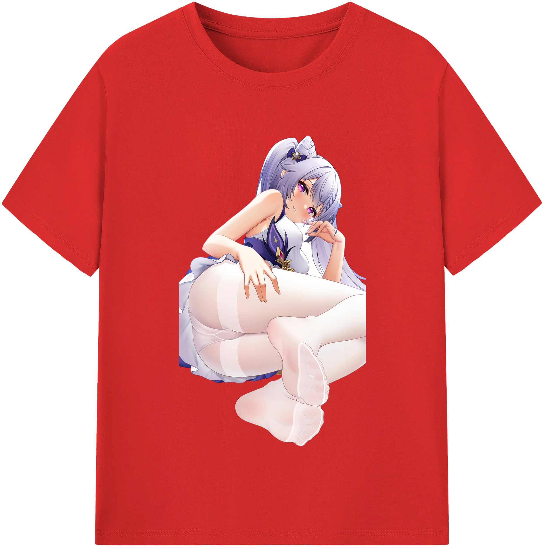 げんし神 刻晴 こくせい genshin Kokusei レディースカジュアルプリントTシャツ（綿100％）