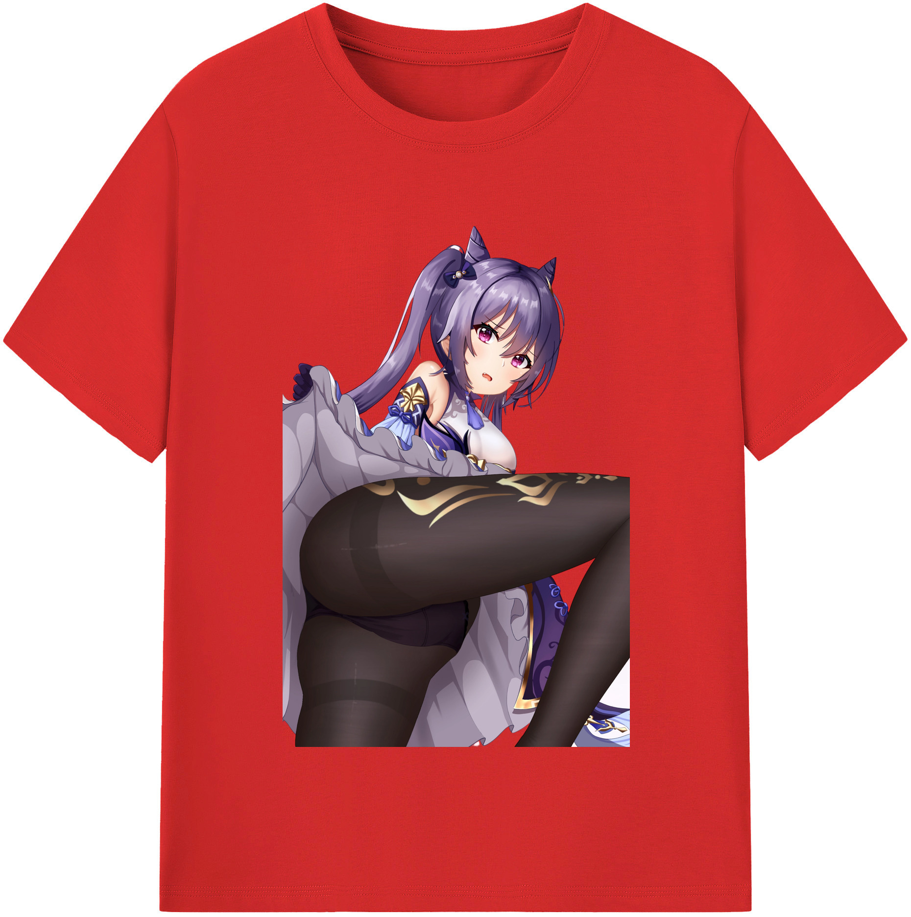 げんし神 刻晴 こくせい genshin Kokusei レディースカジュアルプリントTシャツ（綿100％）