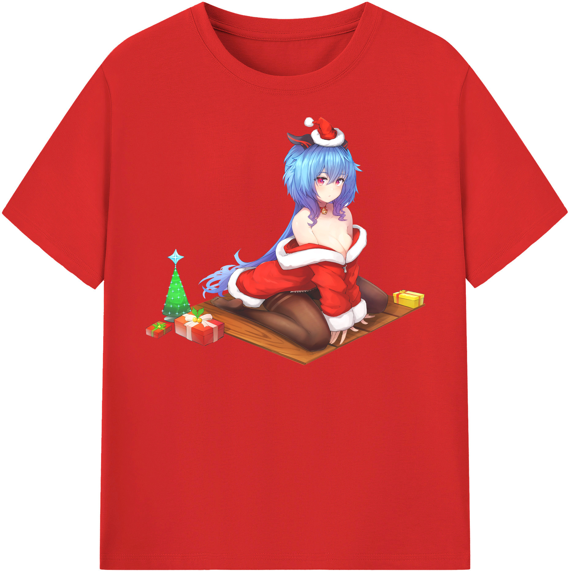 げんし神 甘雨 かんう genshin Ganyu レディースカジュアルプリントTシャツ（綿100％）
