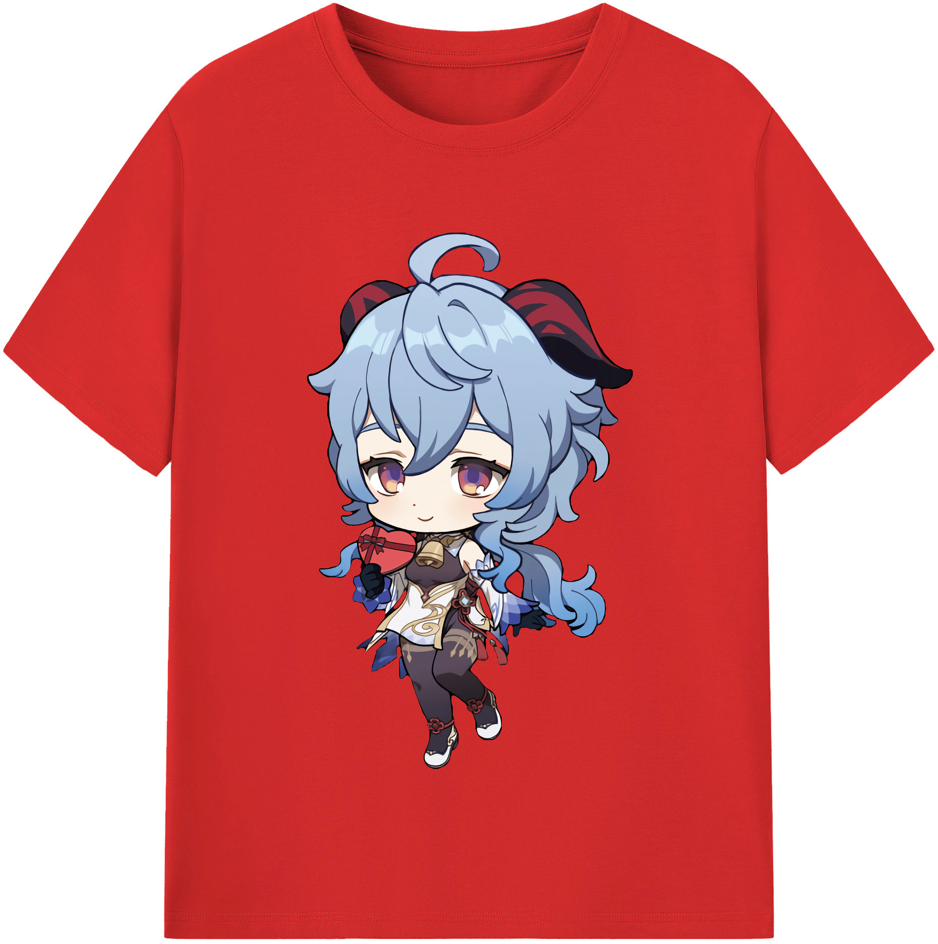 げんし神 甘雨 かんう genshin Ganyu レディースカジュアルプリントTシャツ（綿100％）