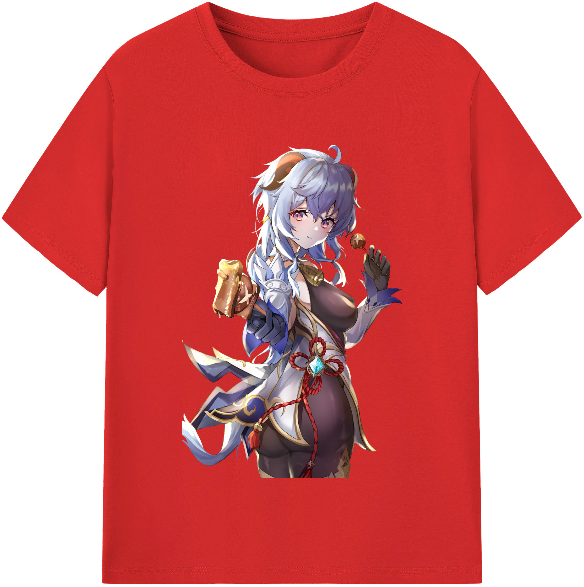 げんし神 甘雨 かんう genshin Ganyu レディースカジュアルプリントTシャツ（綿100％）