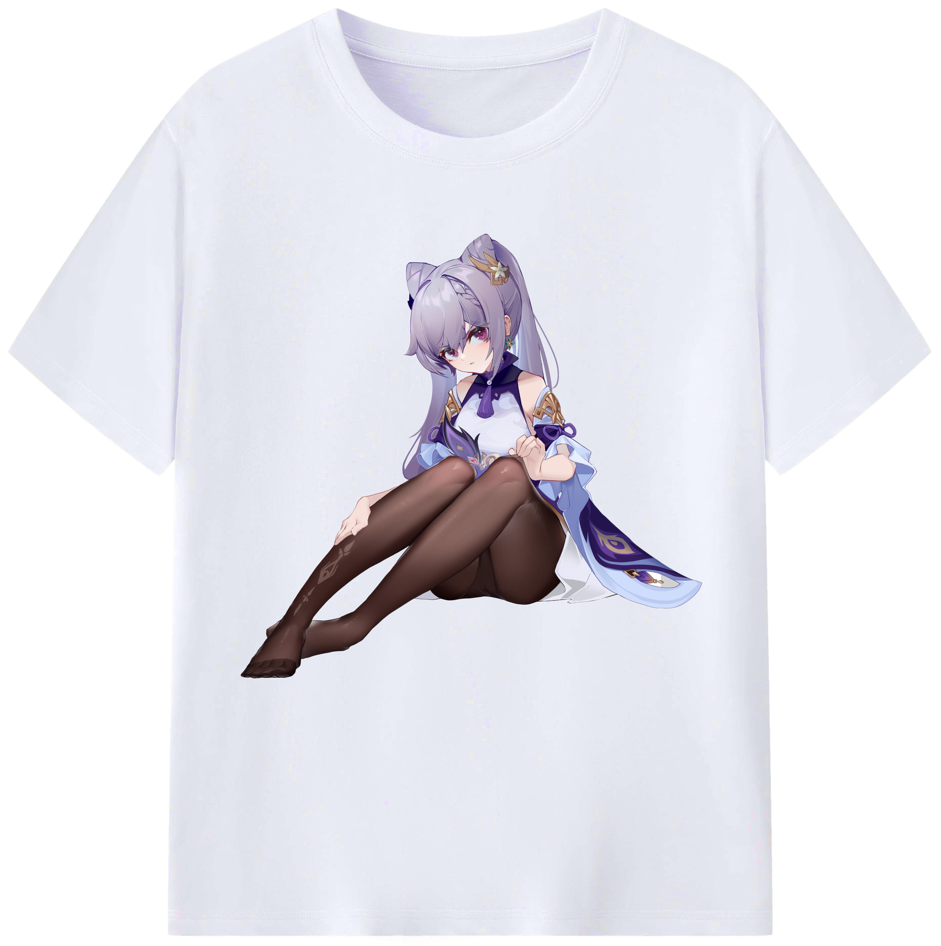 げんし神 刻晴 こくせい genshin Kokusei レディースカジュアルプリントTシャツ（綿100％）