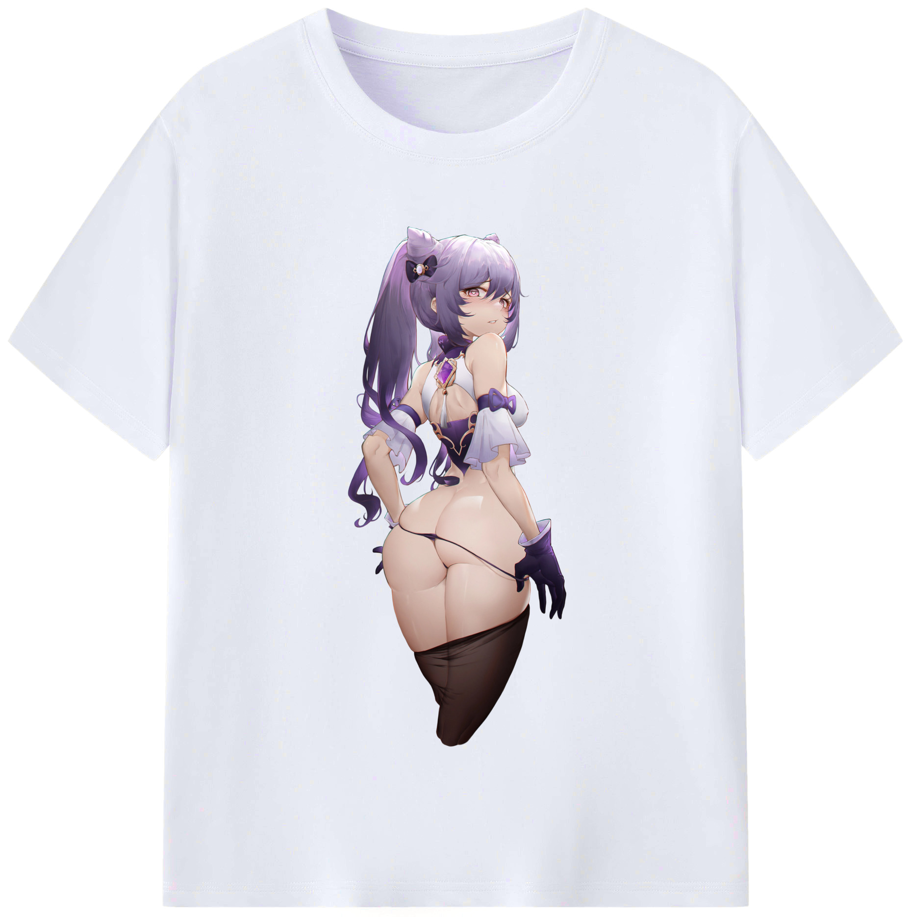 げんし神 刻晴 こくせい genshin Kokusei レディースカジュアルプリントTシャツ（綿100％）