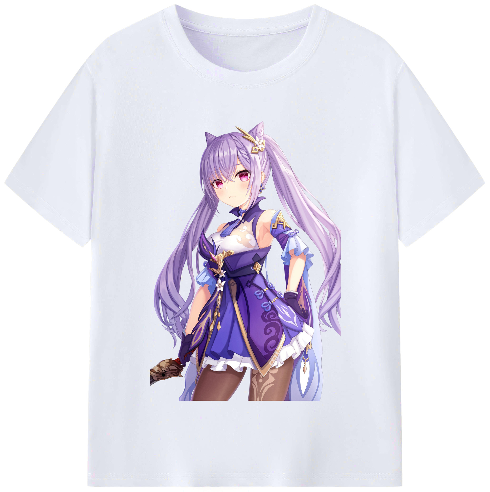 げんし神 刻晴 こくせい genshin Kokusei レディースカジュアルプリントTシャツ（綿100％）