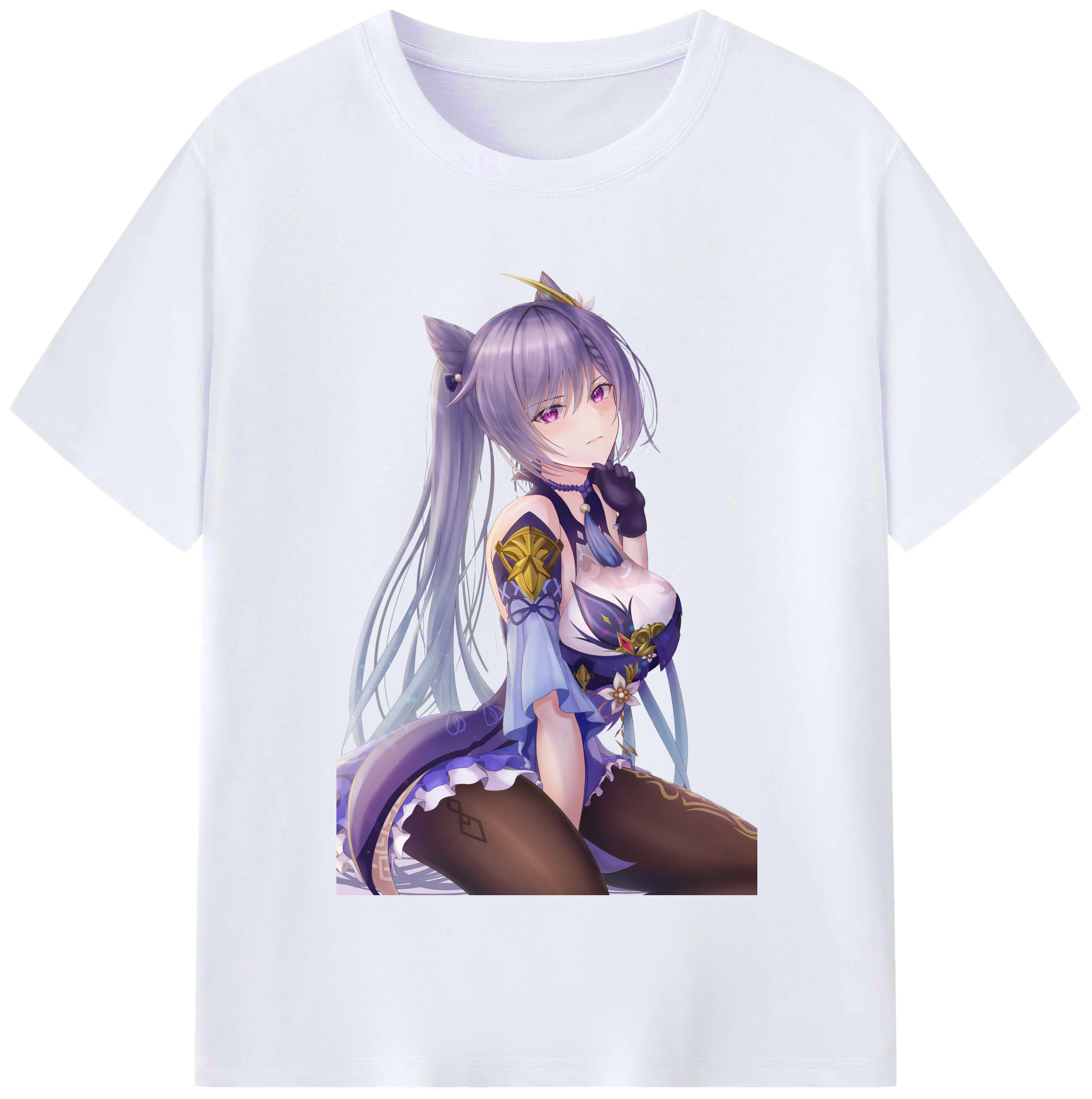 げんし神 刻晴 こくせい genshin Kokusei レディースカジュアルプリントTシャツ（綿100％）