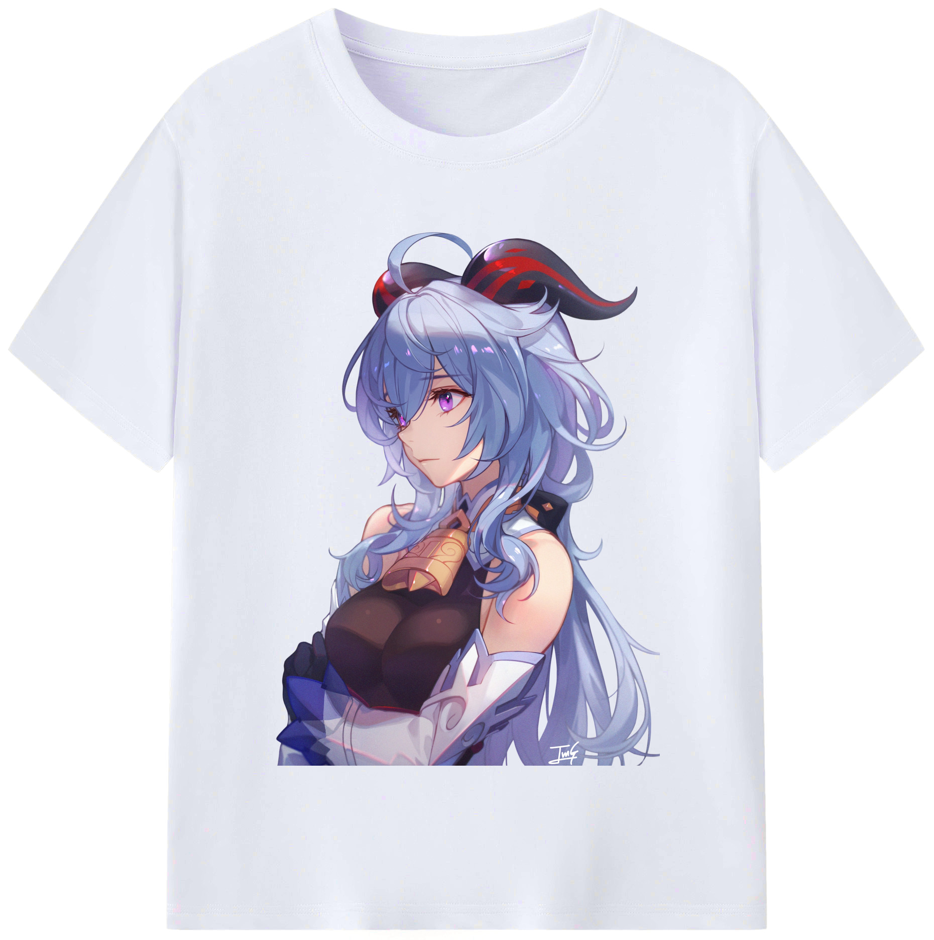 げんし神 甘雨 かんう genshin Ganyu レディースカジュアルプリントTシャツ（綿100％）