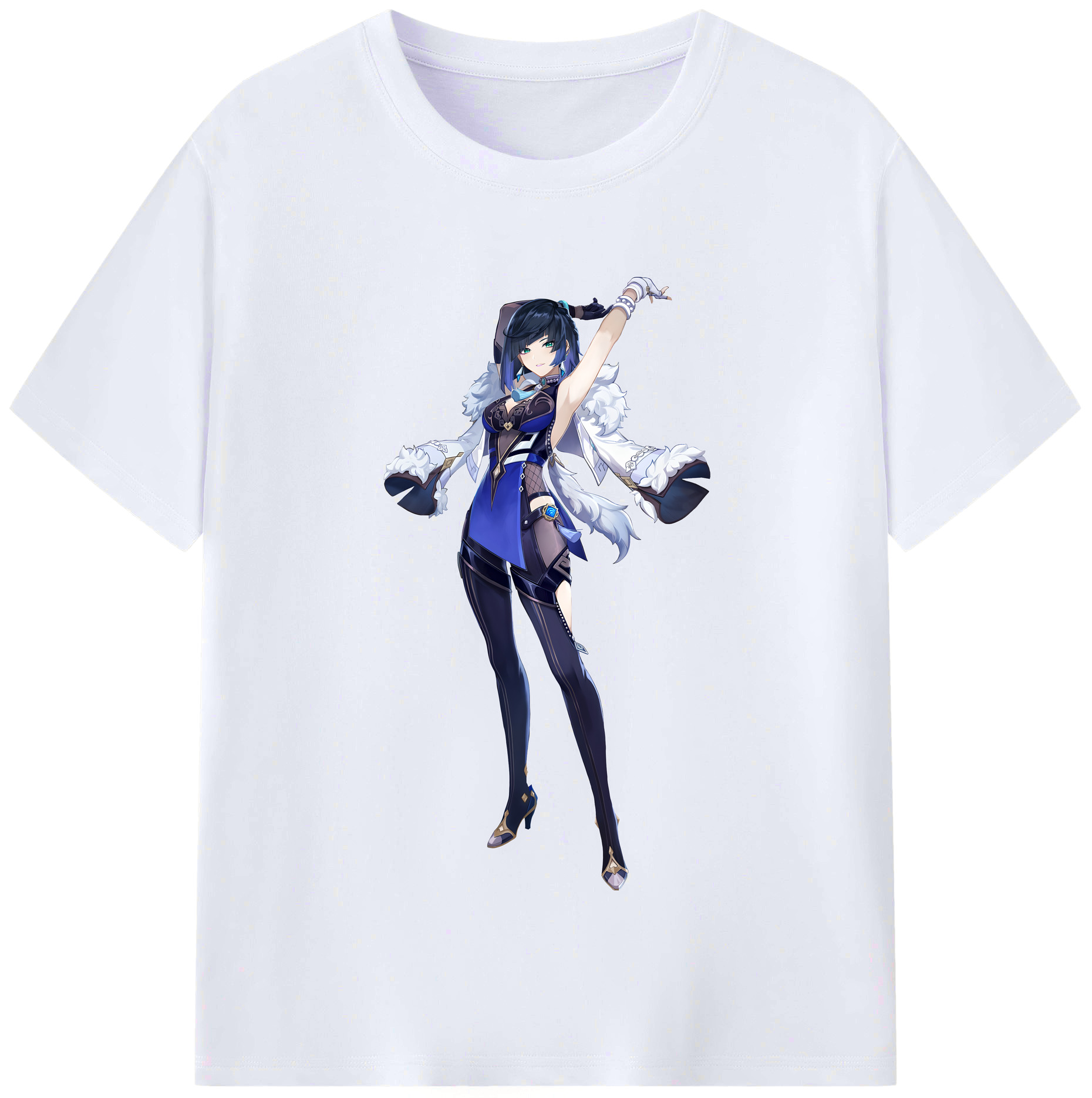 げんし神 夜兰 やらん genshin Yaran レディースカジュアルプリントTシャツ（綿100％）
