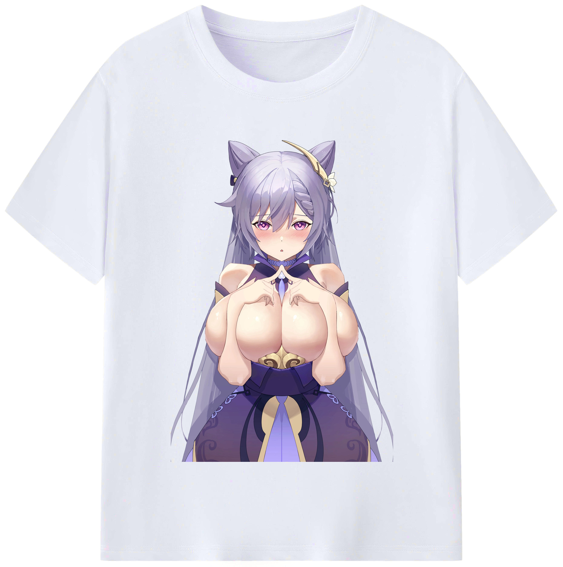 げんし神 刻晴 こくせい genshin Kokusei レディースカジュアルプリントTシャツ（綿100％）