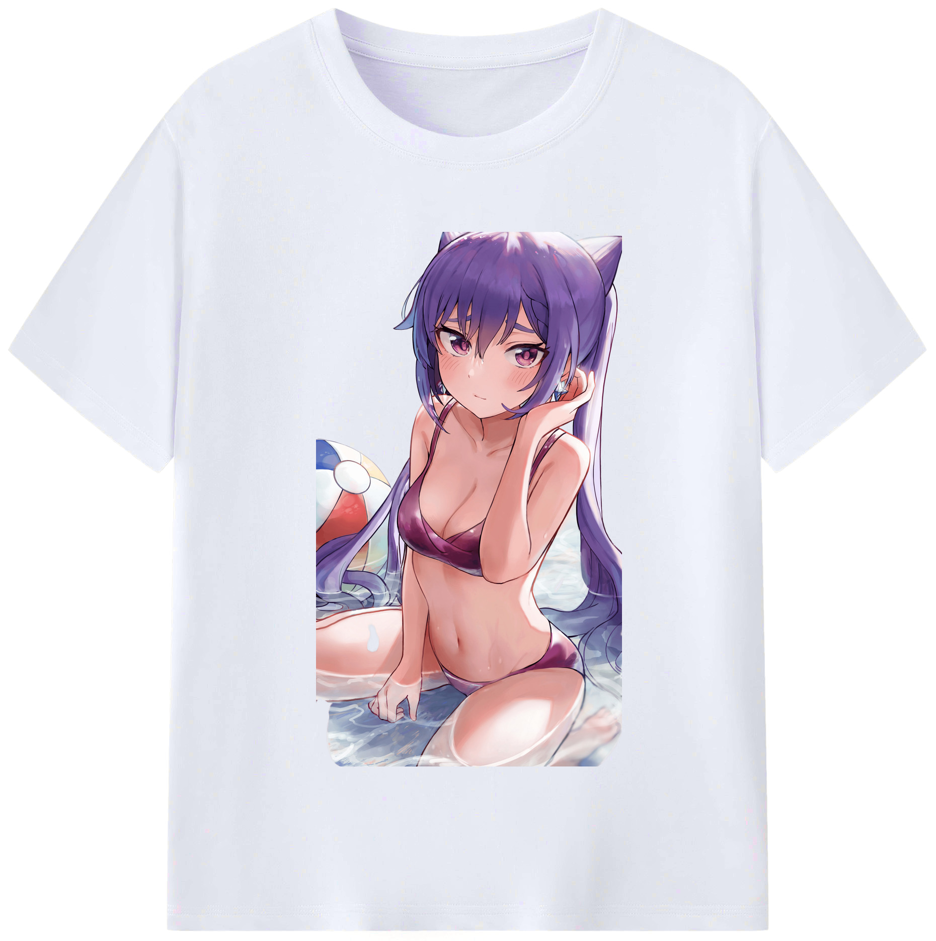 げんし神 刻晴 こくせい genshin Kokusei レディースカジュアルプリントTシャツ（綿100％）