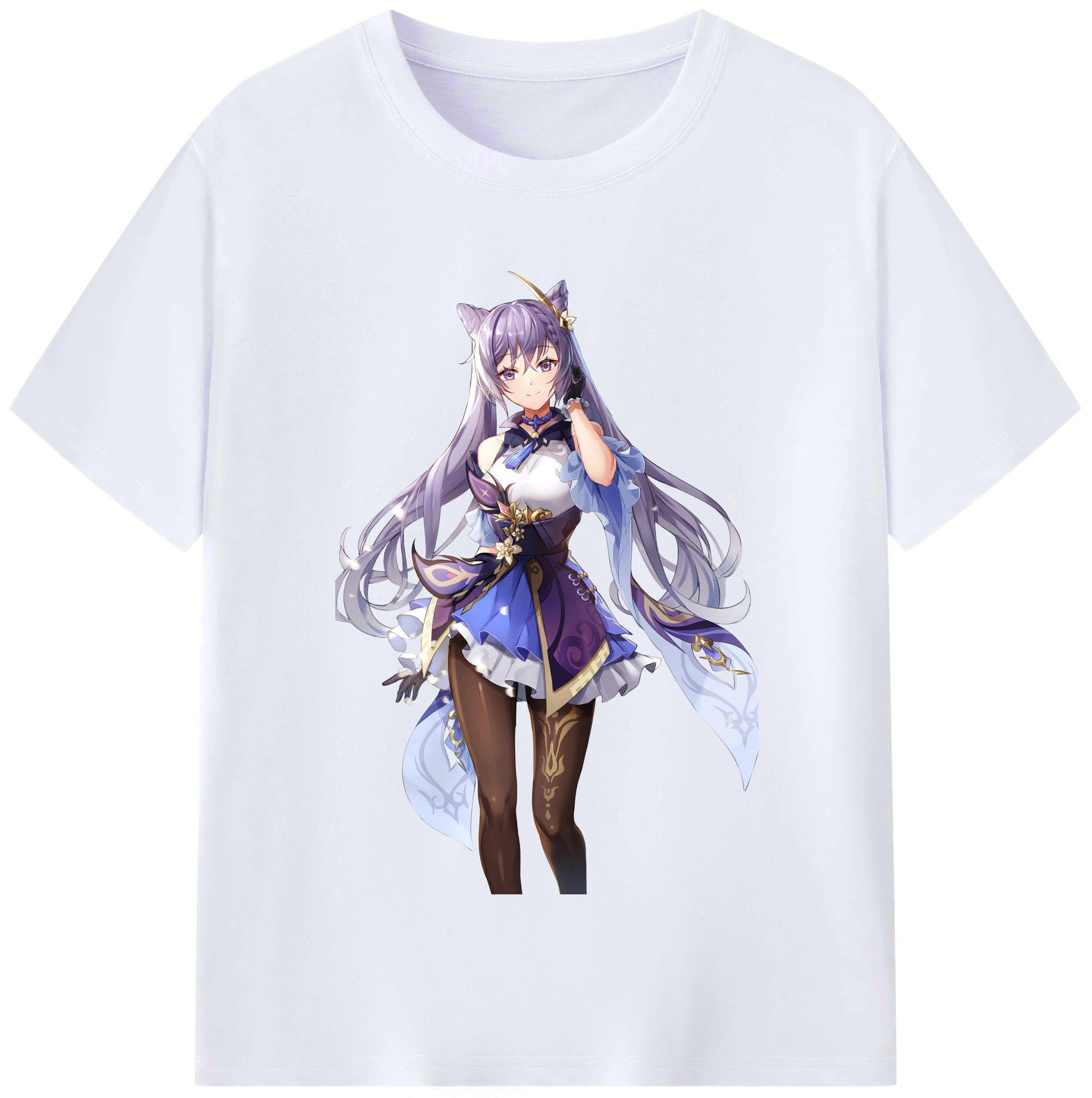 げんし神 刻晴 こくせい genshin Kokusei レディースカジュアルプリントTシャツ（綿100％）