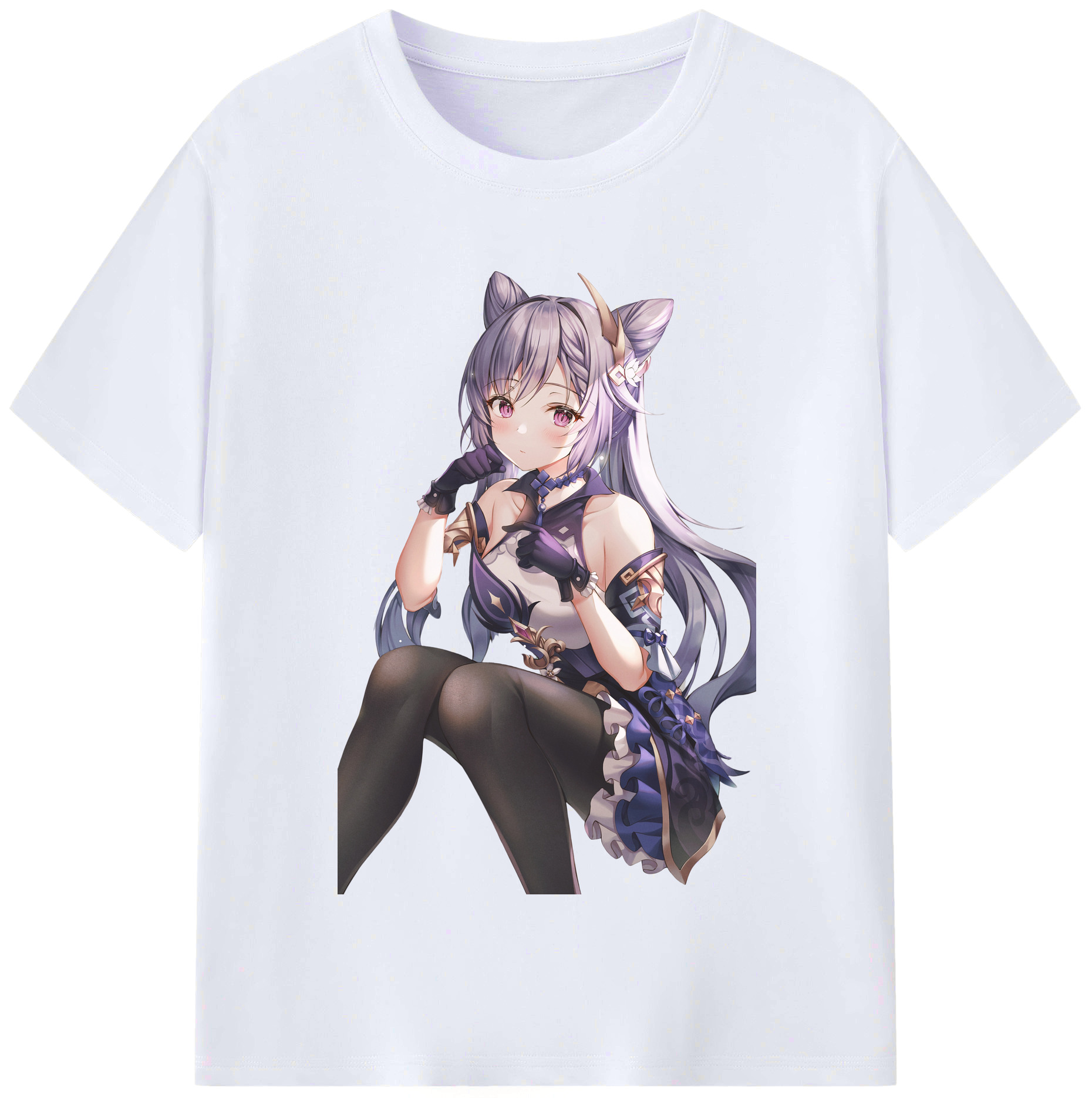 げんし神 刻晴 こくせい genshin Kokusei レディースカジュアルプリントTシャツ（綿100％）