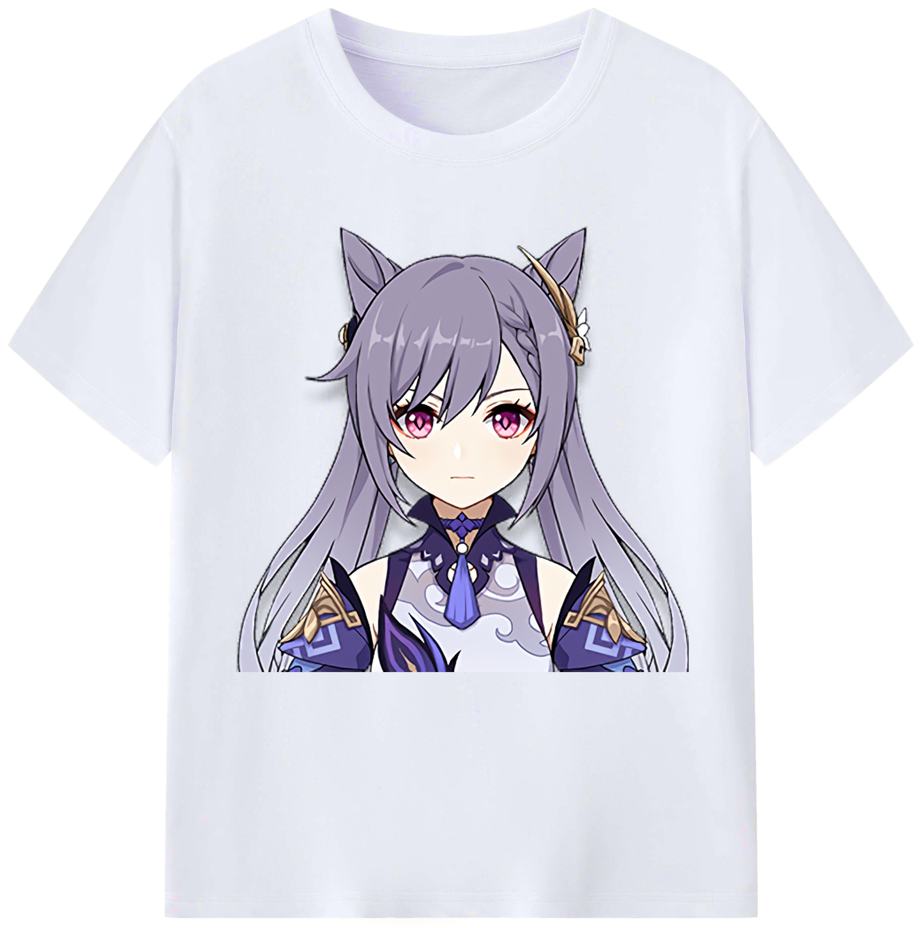 げんし神 刻晴 こくせい genshin Kokusei レディースカジュアルプリントTシャツ（綿100％）