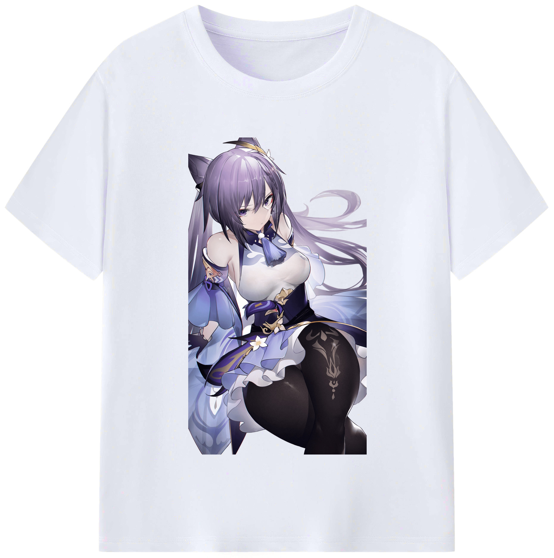 げんし神 刻晴 こくせい genshin Kokusei レディースカジュアルプリントTシャツ（綿100％）