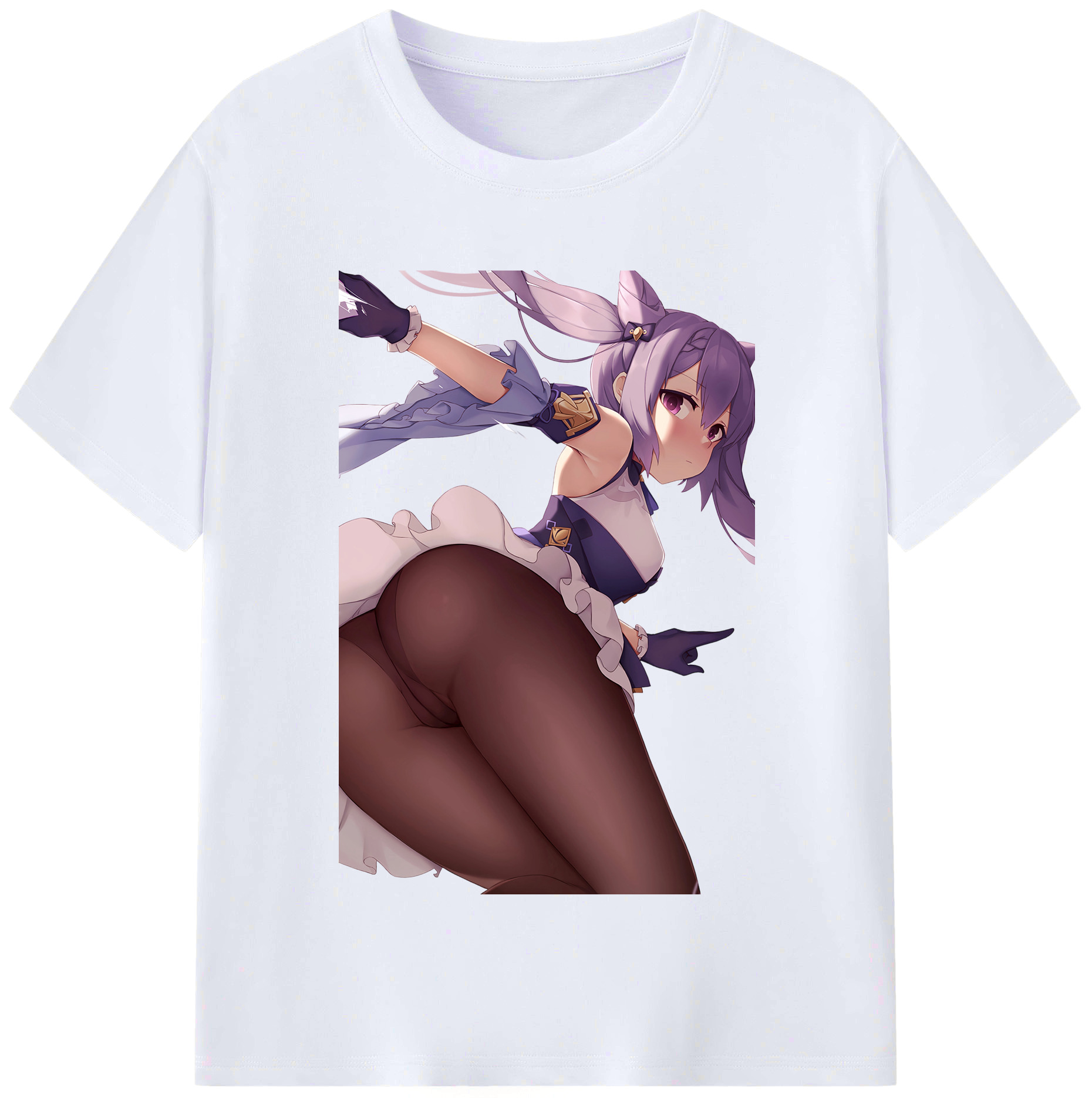 げんし神 刻晴 こくせい genshin Kokusei レディースカジュアルプリントTシャツ（綿100％）