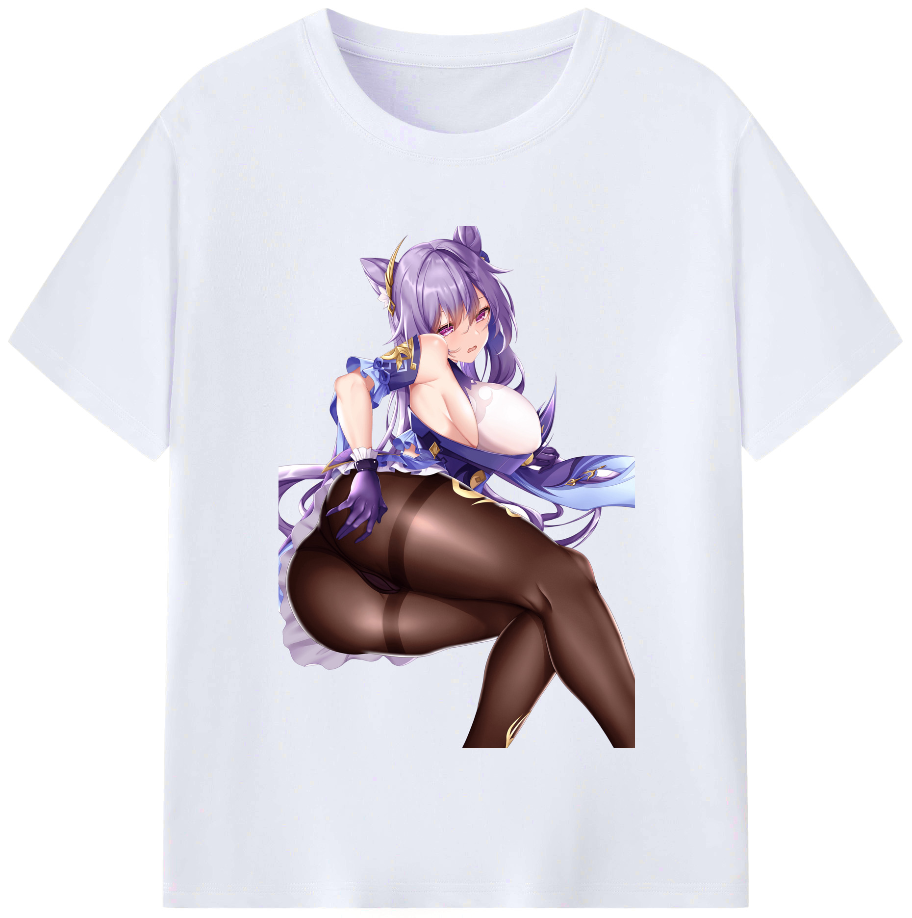 げんし神 刻晴 こくせい genshin Kokusei レディースカジュアルプリントTシャツ（綿100％）