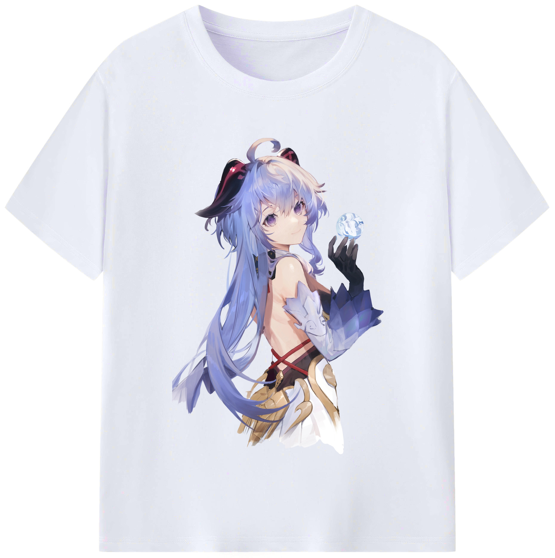 げんし神 甘雨 かんう genshin Ganyu レディースカジュアルプリントTシャツ（綿100％）