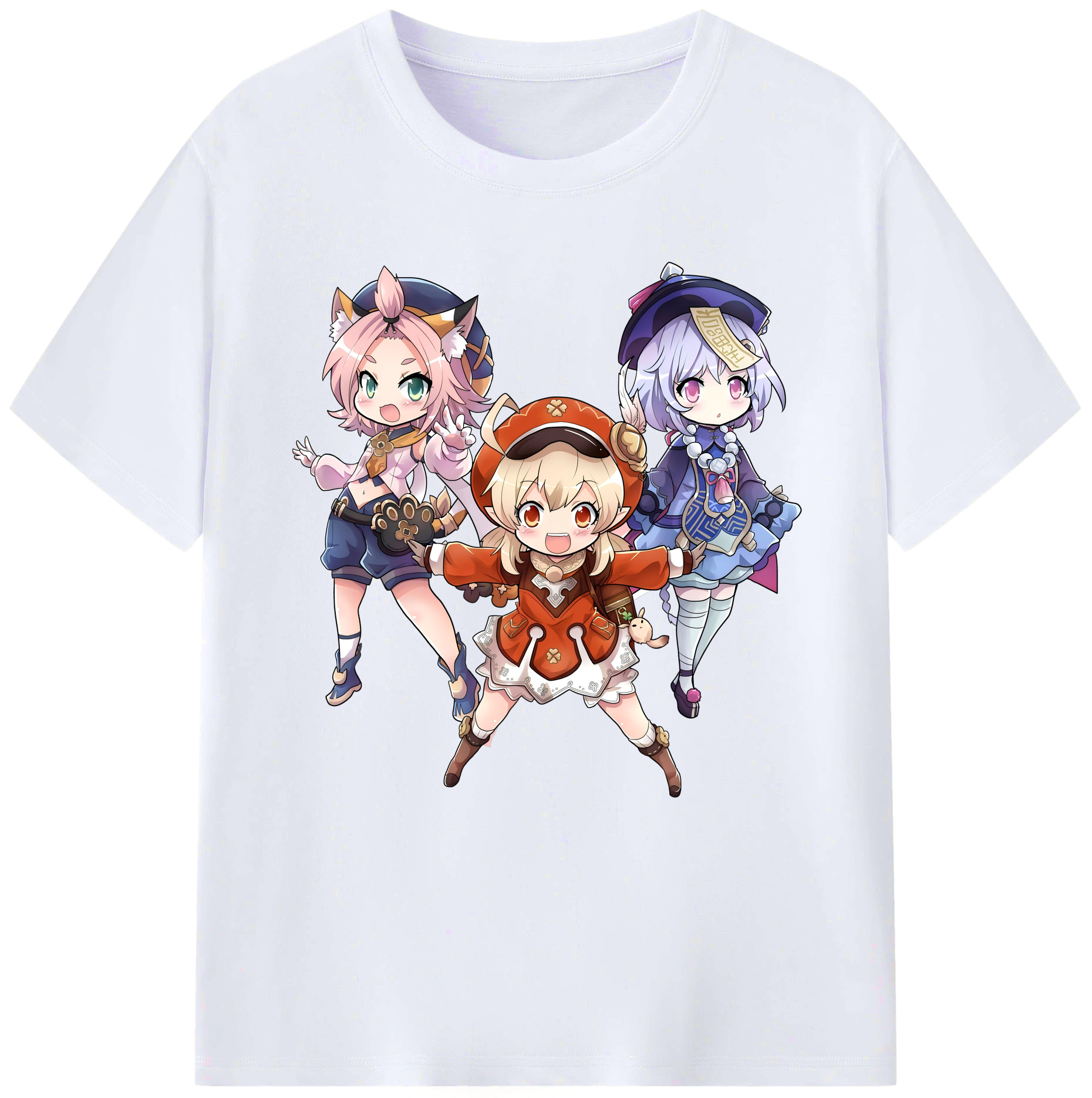 げんし神 七七 なな  genshin Nana レディースカジュアルプリントTシャツ（綿100％）