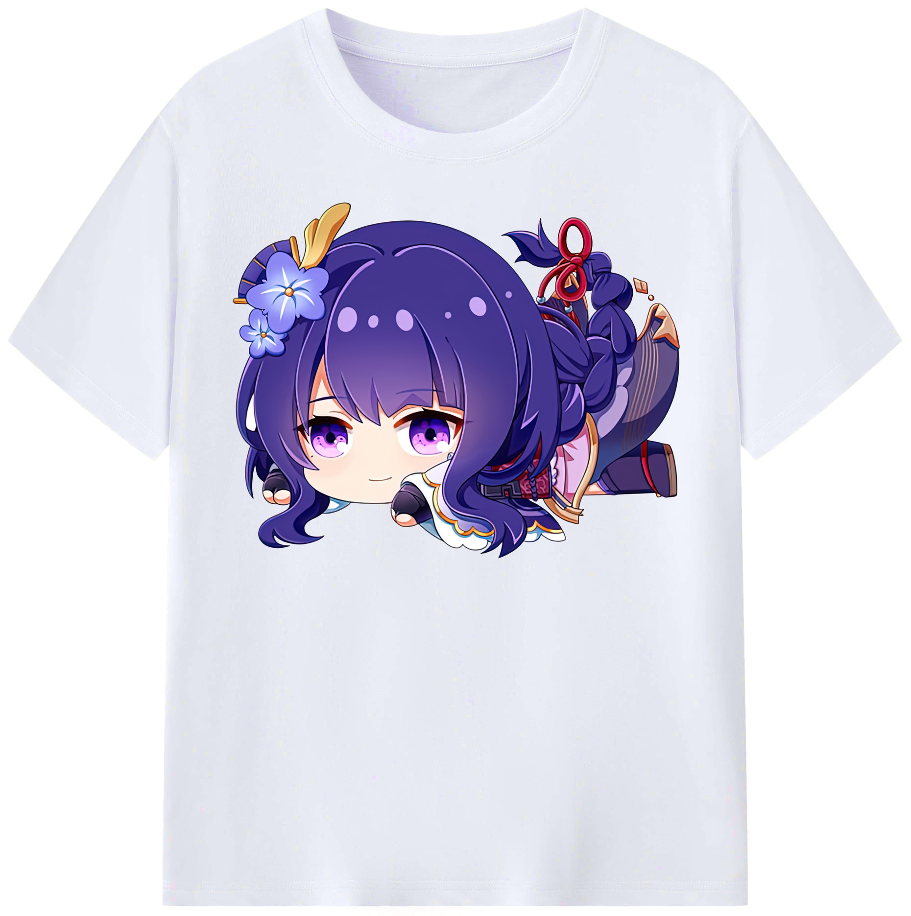 げんし神 雷電将軍 らいでんしょうぐん genshin Raiden Shogun レディースカジュアルプリントTシャツ（綿100％）