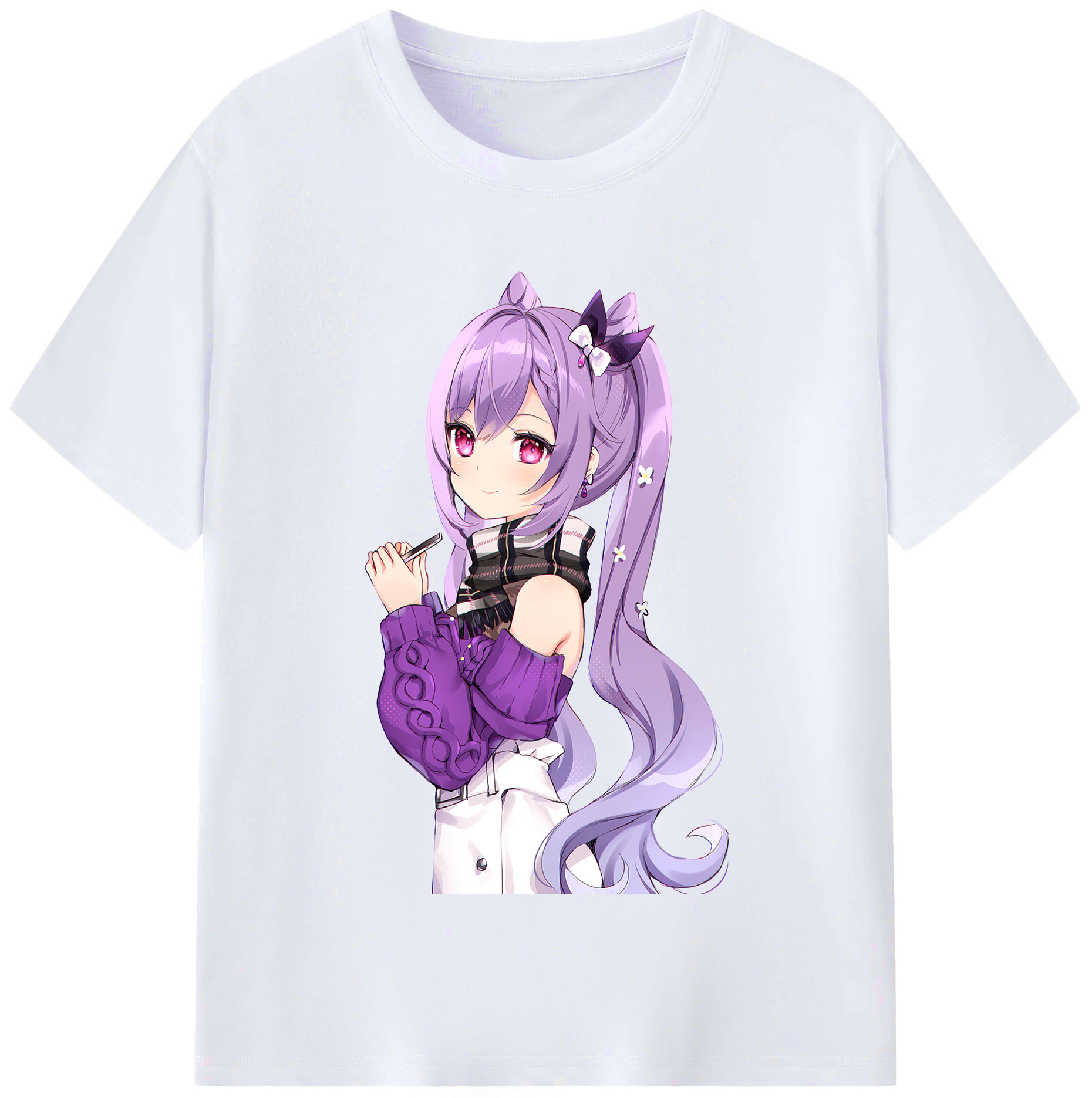 げんし神 刻晴 こくせい genshin Kokusei レディースカジュアルプリントTシャツ（綿100％）