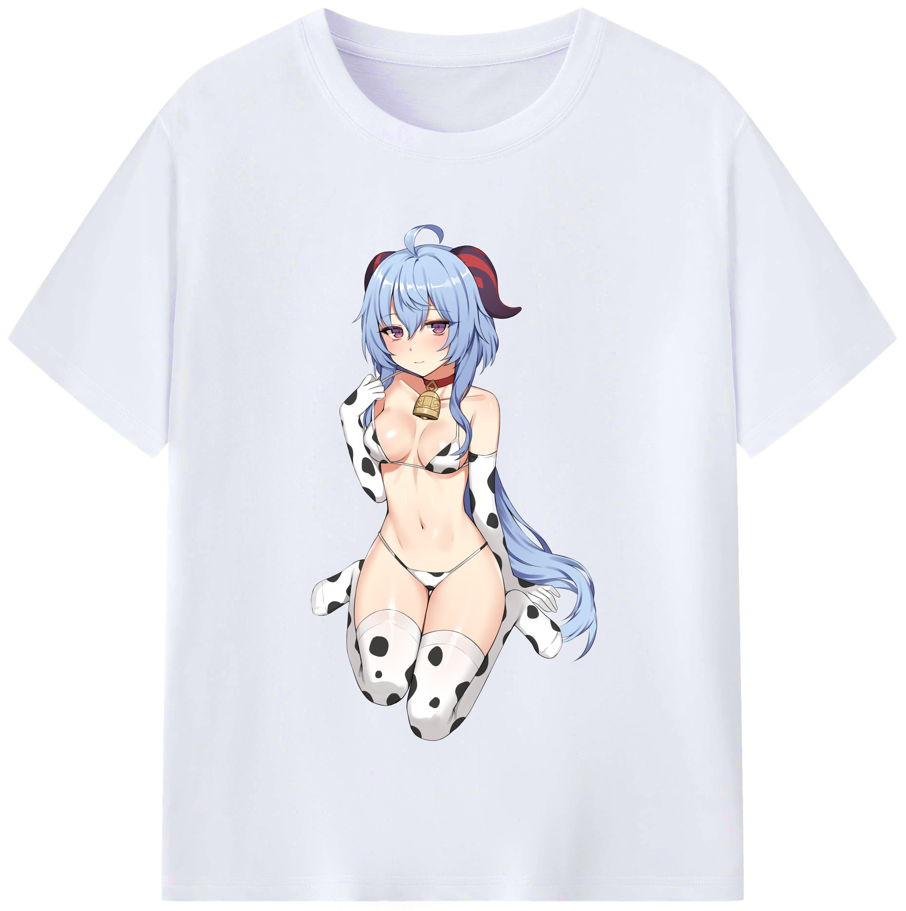 げんし神 甘雨 かんう genshin Ganyu レディースカジュアルプリントTシャツ（綿100％）