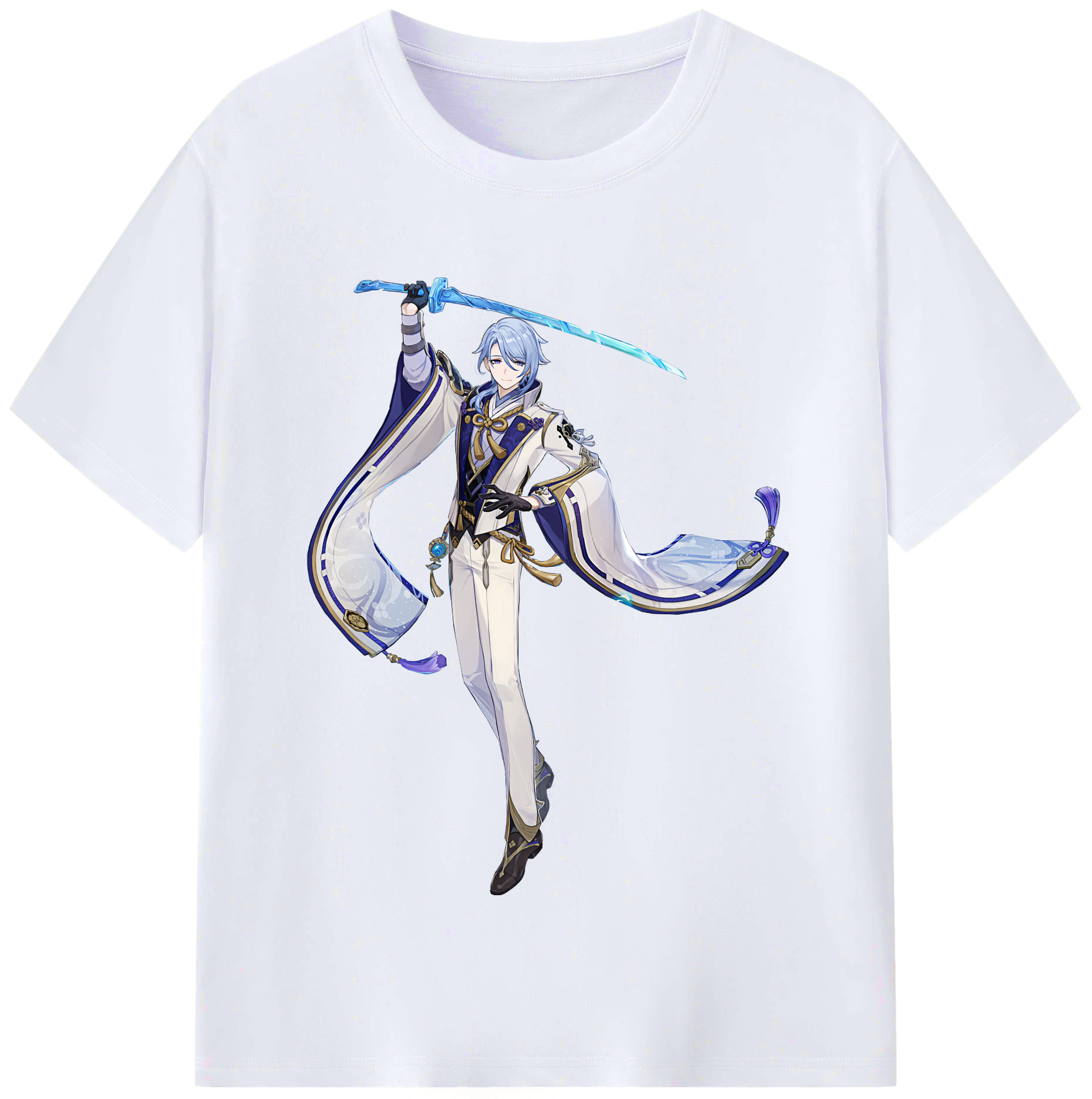 げんし神 神里綾人 かみさとあやと genshin Kamisato Ayato レディースカジュアルプリントTシャツ（綿100％）
