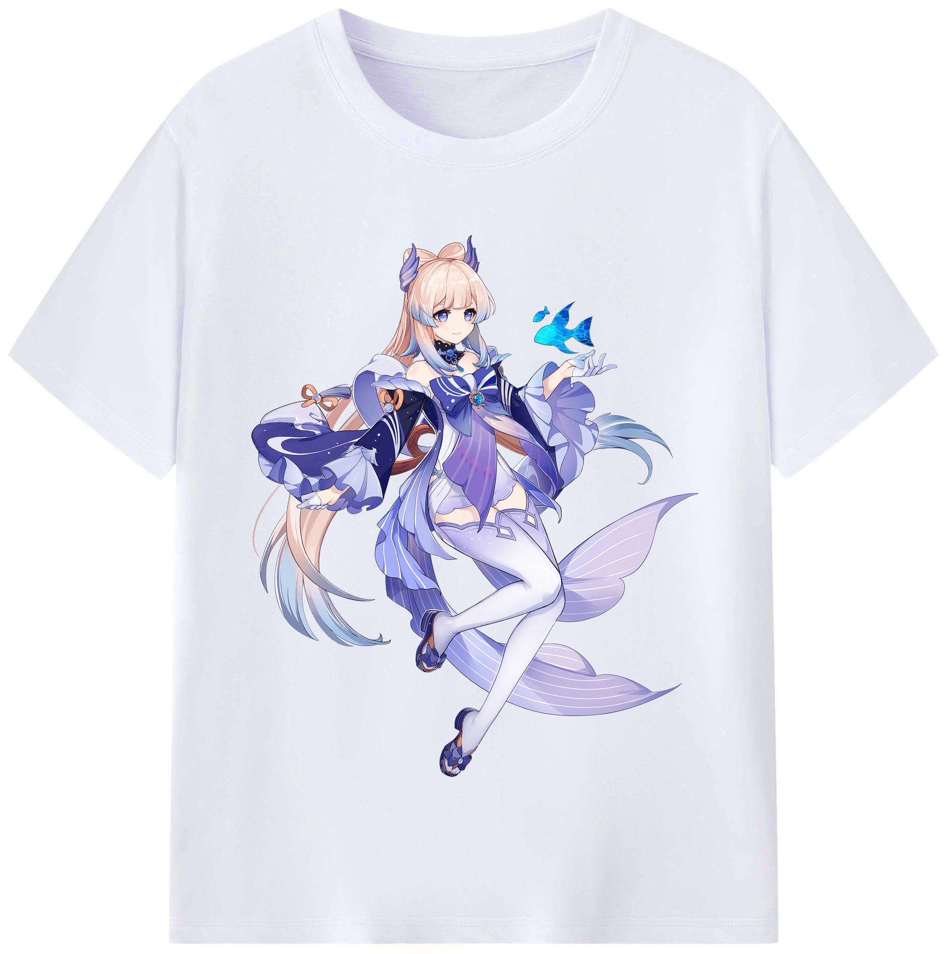 げんし神 珊瑚宮心海 サンゴノミヤ・ココミ genshin Sangonomiya Kokomi レディースカジュアルプリントTシャツ（綿100％）