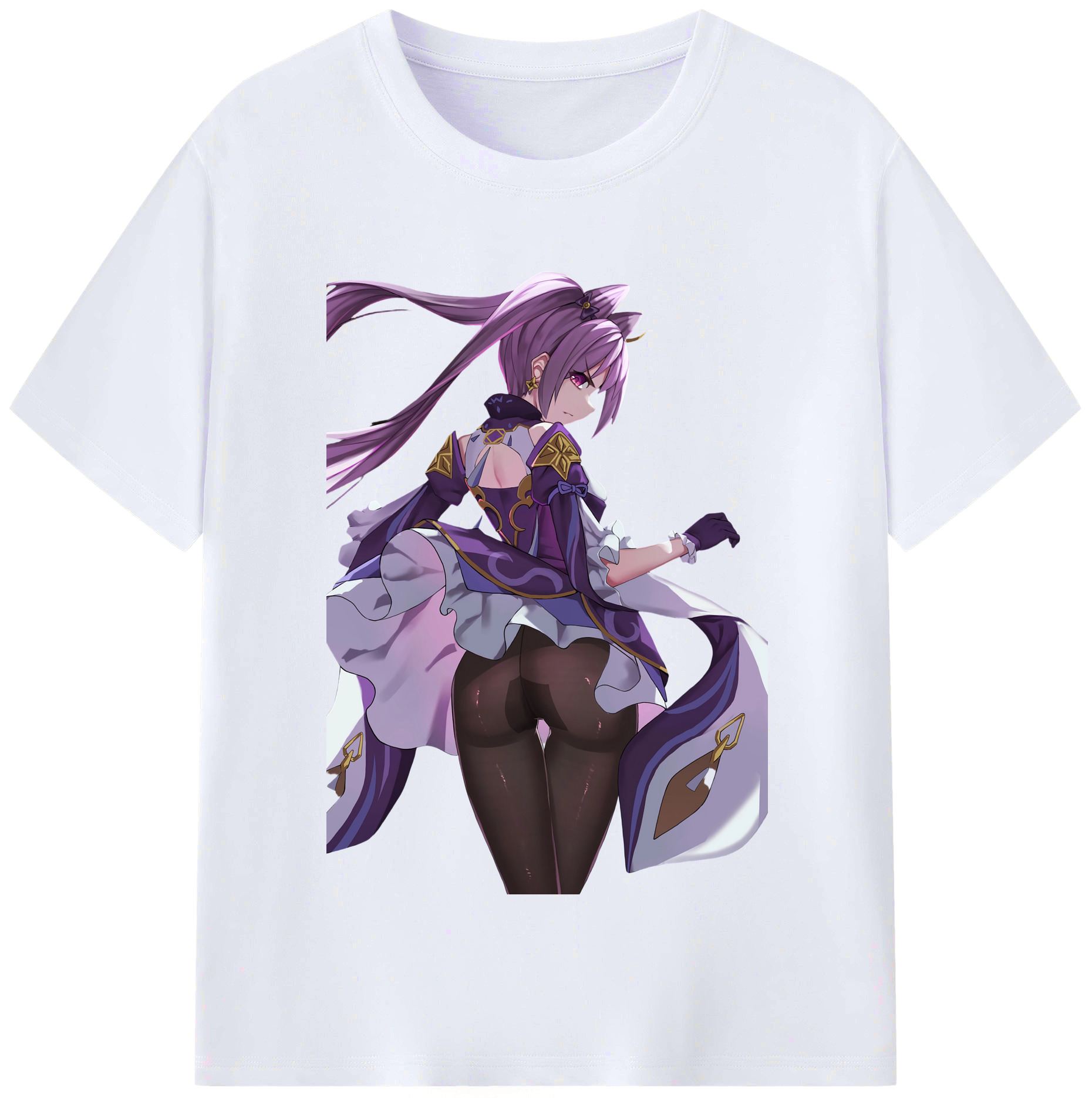 げんし神 刻晴 こくせい genshin Kokusei レディースカジュアルプリントTシャツ（綿100％）
