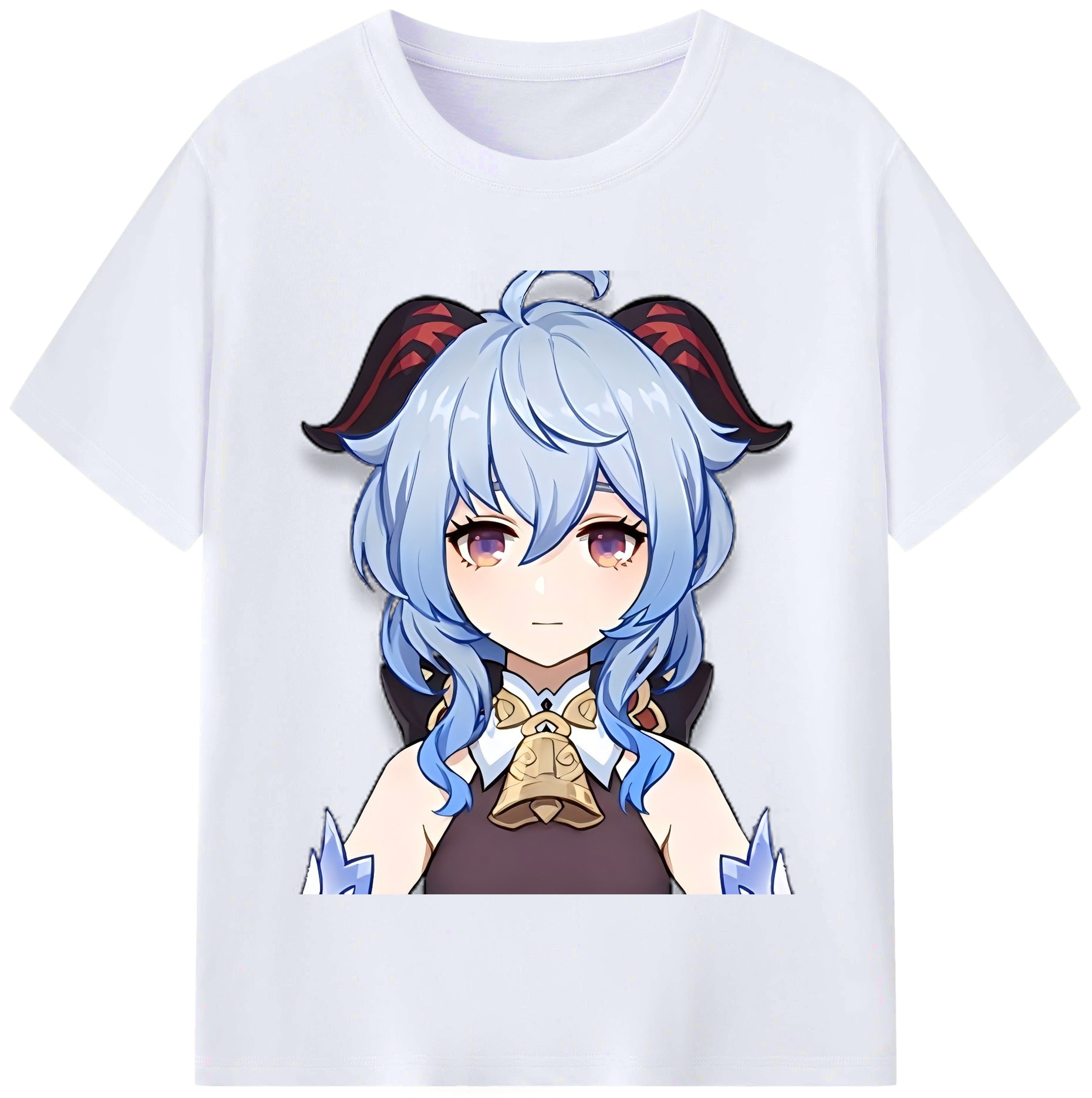 げんし神 甘雨 かんう genshin Ganyu レディースカジュアルプリントTシャツ（綿100％）