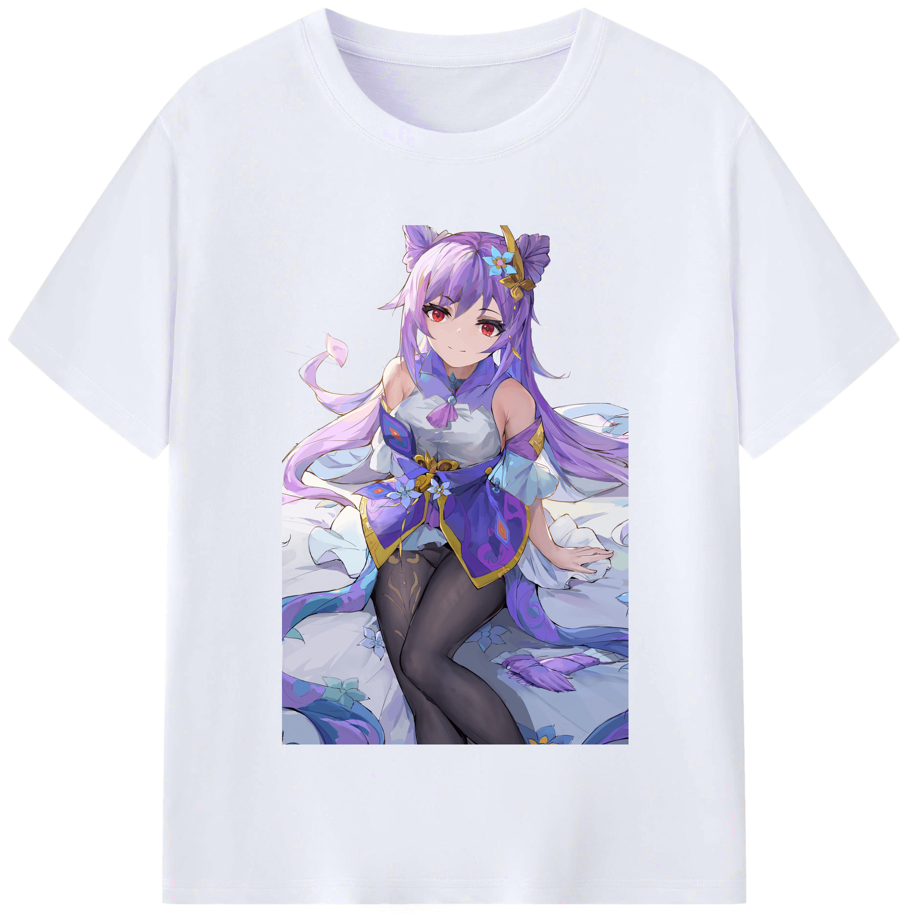 げんし神 刻晴 こくせい genshin Kokusei レディースカジュアルプリントTシャツ（綿100％）