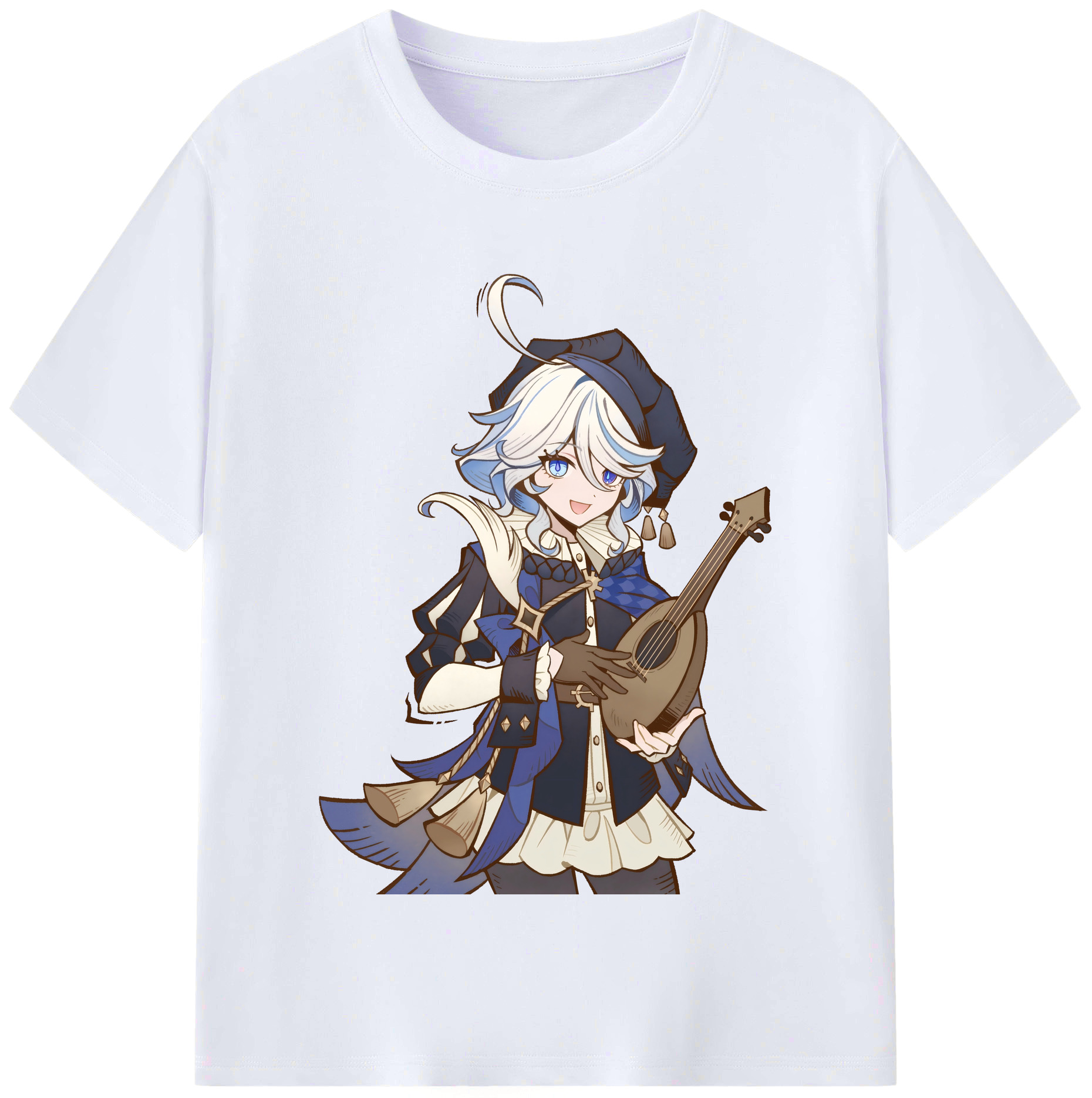 げんし神 フリーナ genshin Furina レディースカジュアルプリントTシャツ（綿100％）