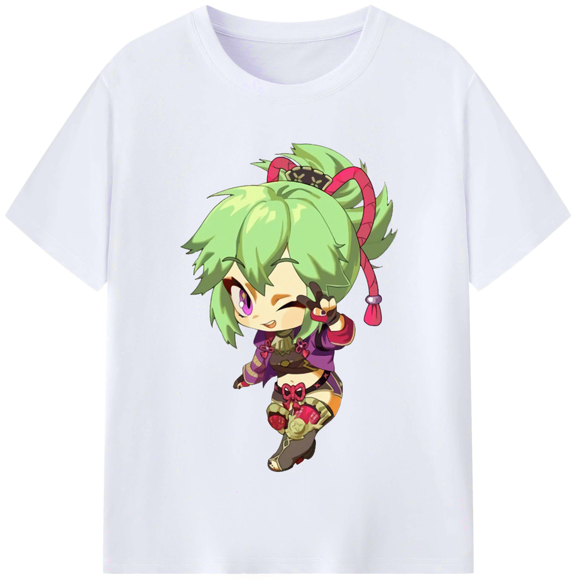 げんし神  久岐忍 くき しのぶ genshin Kuki Shinobu レディースカジュアルプリントTシャツ（綿100％）