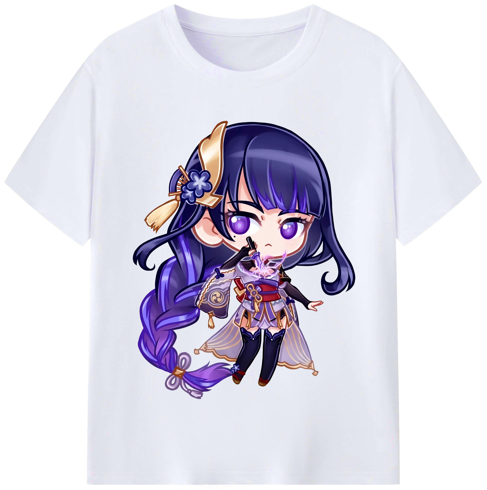 げんし神 雷電将軍 らいでんしょうぐん genshin Raiden Shogun レディースカジュアルプリントTシャツ（綿100％）