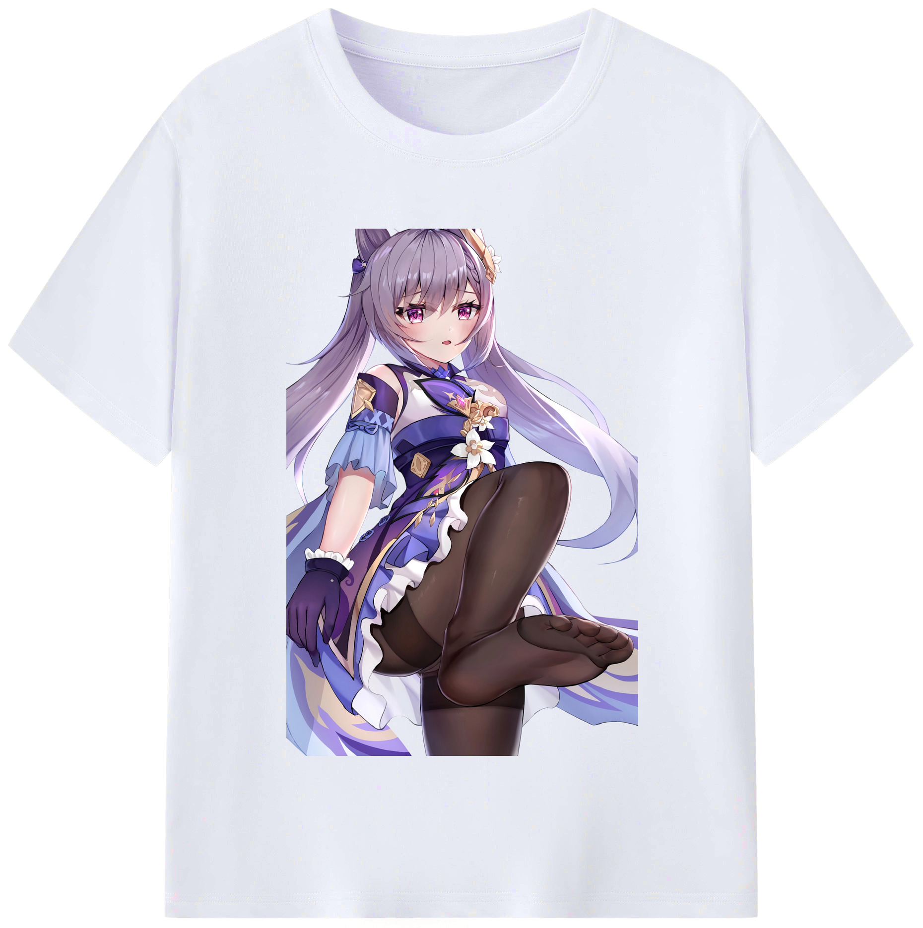 げんし神 刻晴 こくせい genshin Kokusei レディースカジュアルプリントTシャツ（綿100％）
