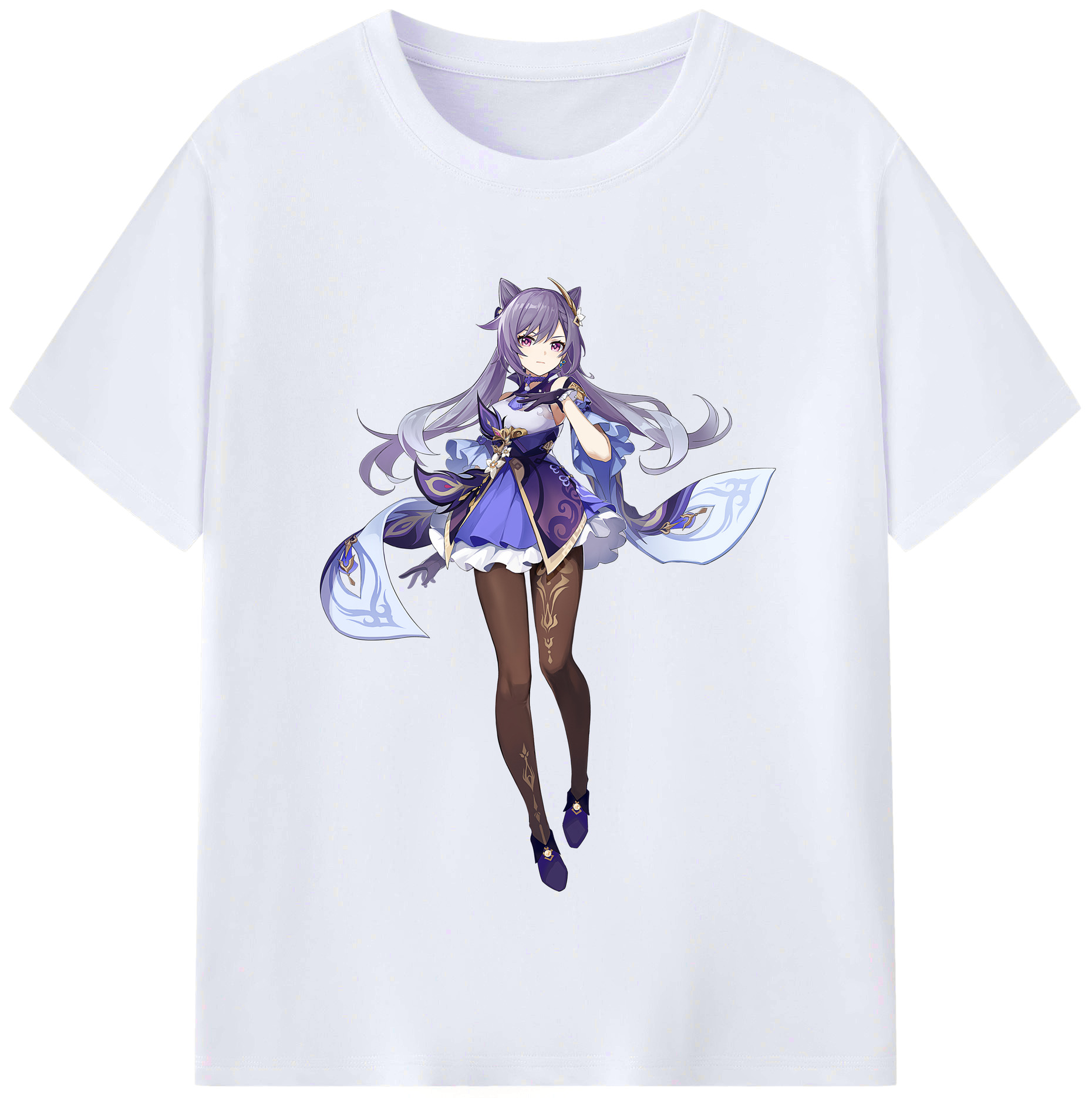 げんし神 刻晴 こくせい genshin Kokusei レディースカジュアルプリントTシャツ（綿100％）