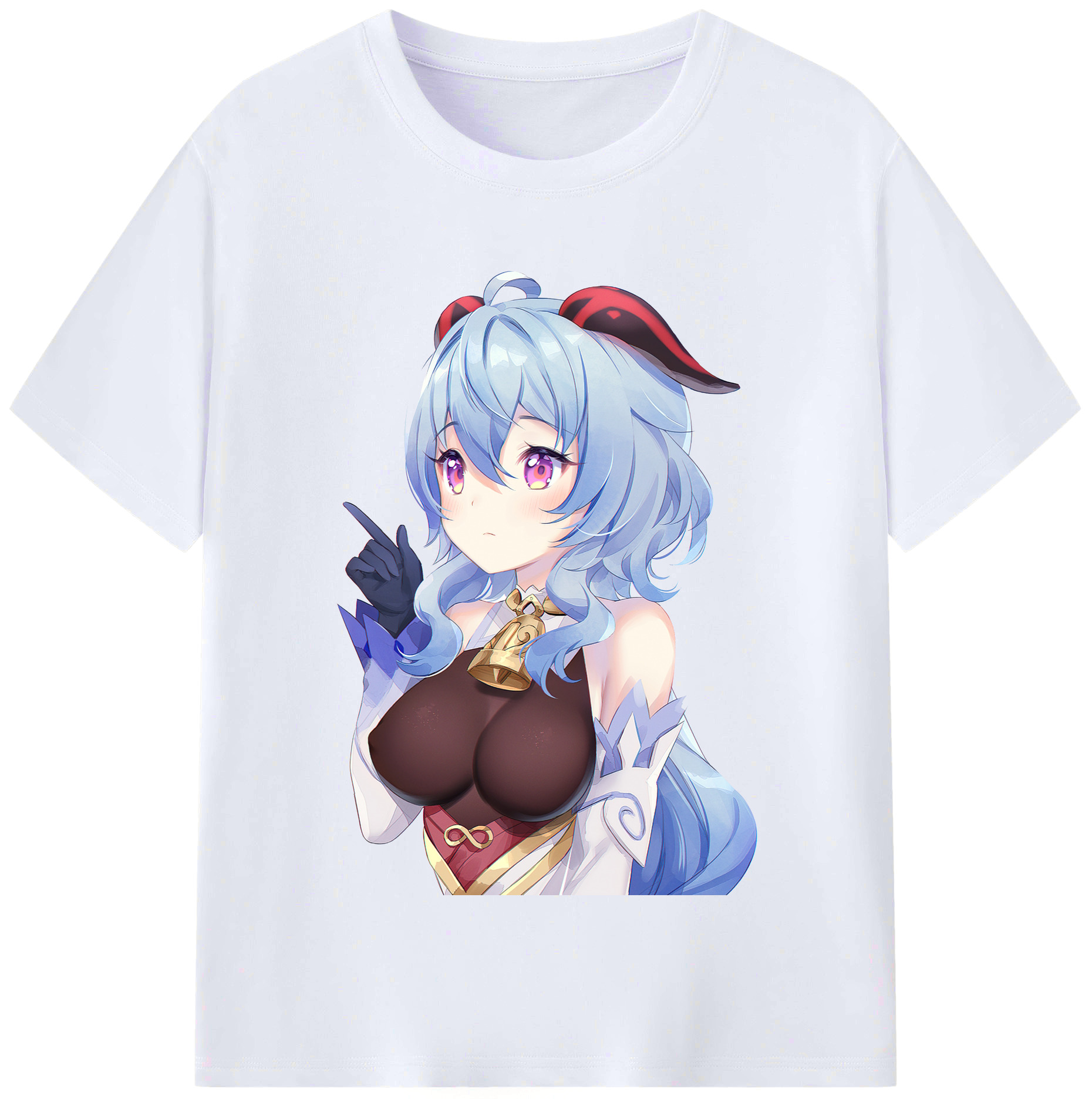 げんし神 甘雨 かんう genshin Ganyu レディースカジュアルプリントTシャツ（綿100％）