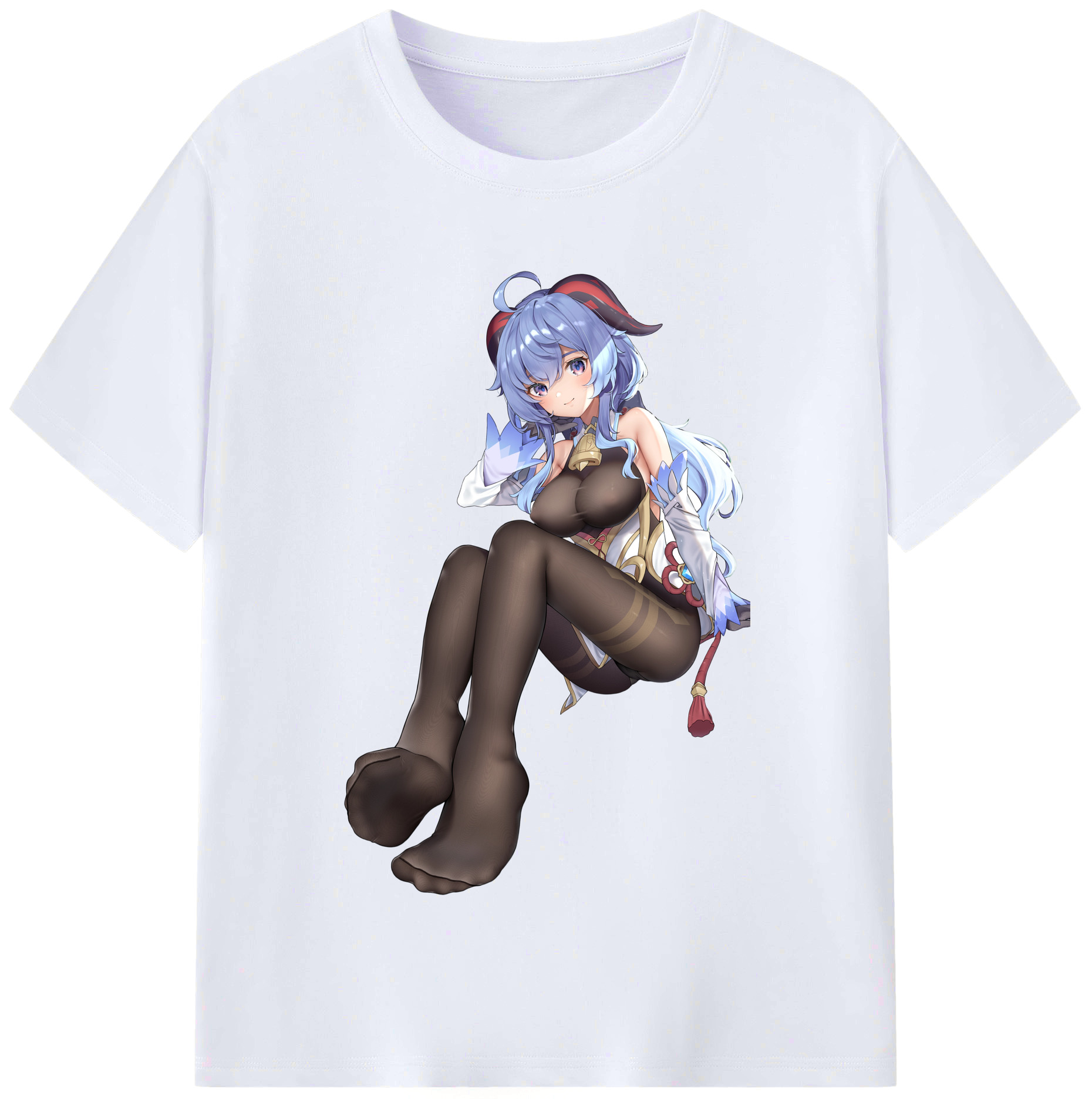 げんし神 甘雨 かんう genshin Ganyu レディースカジュアルプリントTシャツ（綿100％）