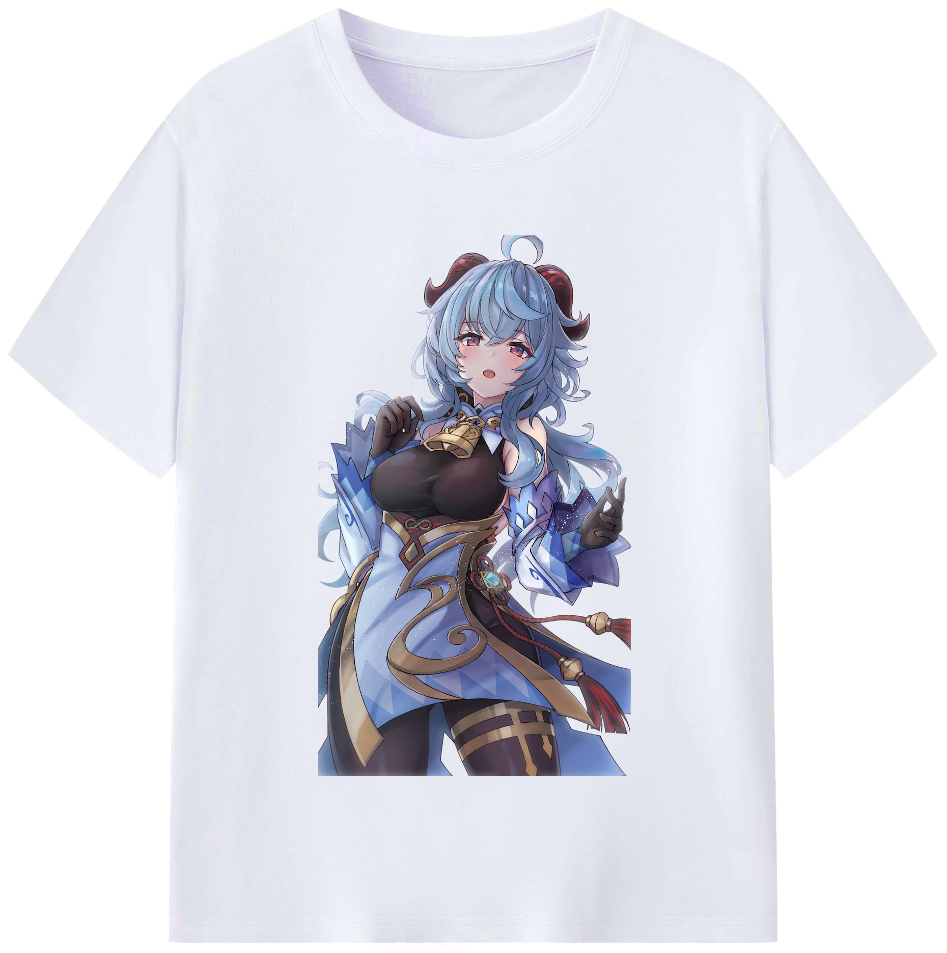 げんし神 甘雨 かんう genshin Ganyu レディースカジュアルプリントTシャツ（綿100％）