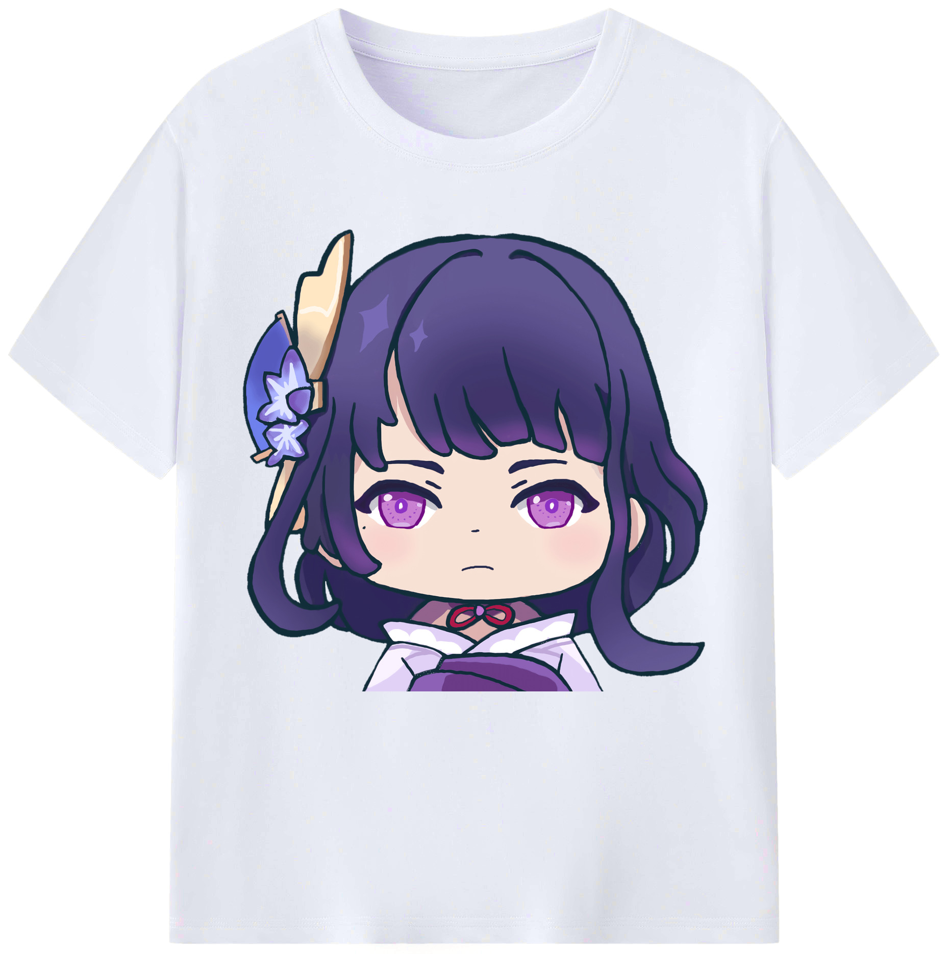 げんし神 雷電将軍 らいでんしょうぐん genshin Raiden Shogun レディースカジュアルプリントTシャツ（綿100％）