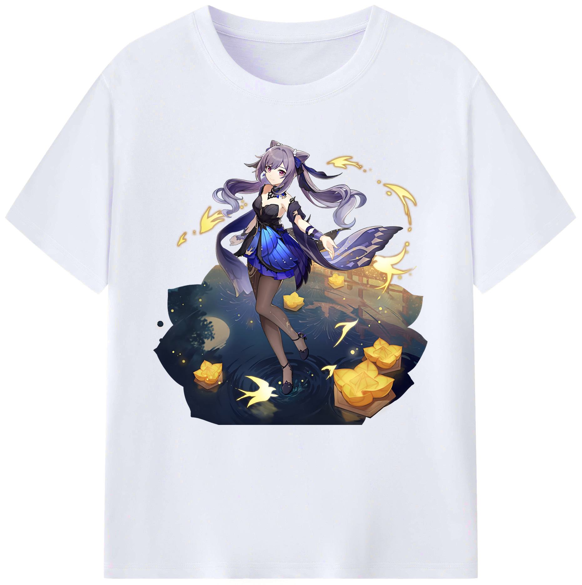 げんし神 刻晴 こくせい genshin Kokusei レディースカジュアルプリントTシャツ（綿100％）