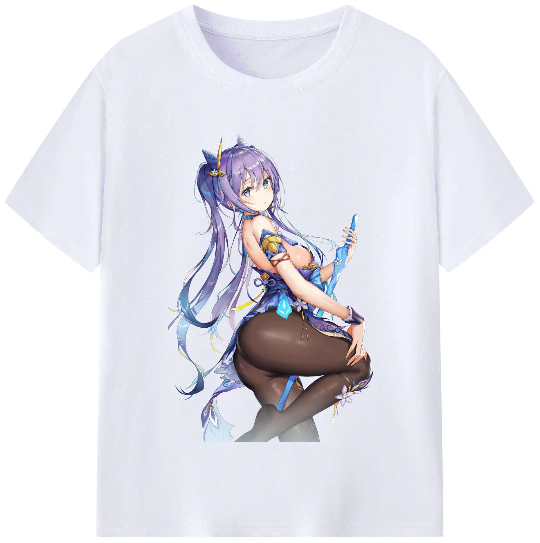 げんし神 刻晴 こくせい genshin Kokusei レディースカジュアルプリントTシャツ（綿100％）