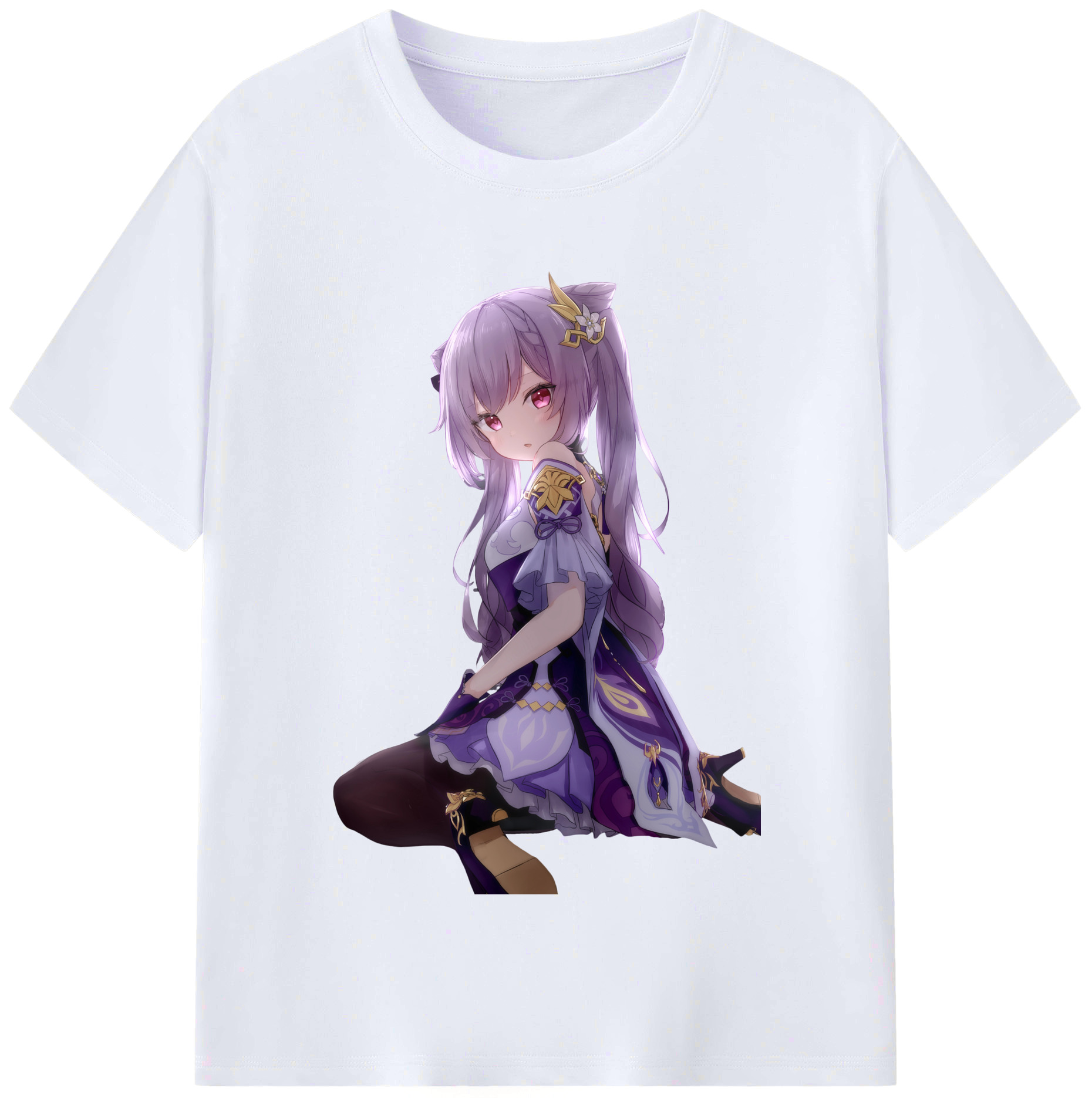 げんし神 刻晴 こくせい genshin Kokusei レディースカジュアルプリントTシャツ（綿100％）