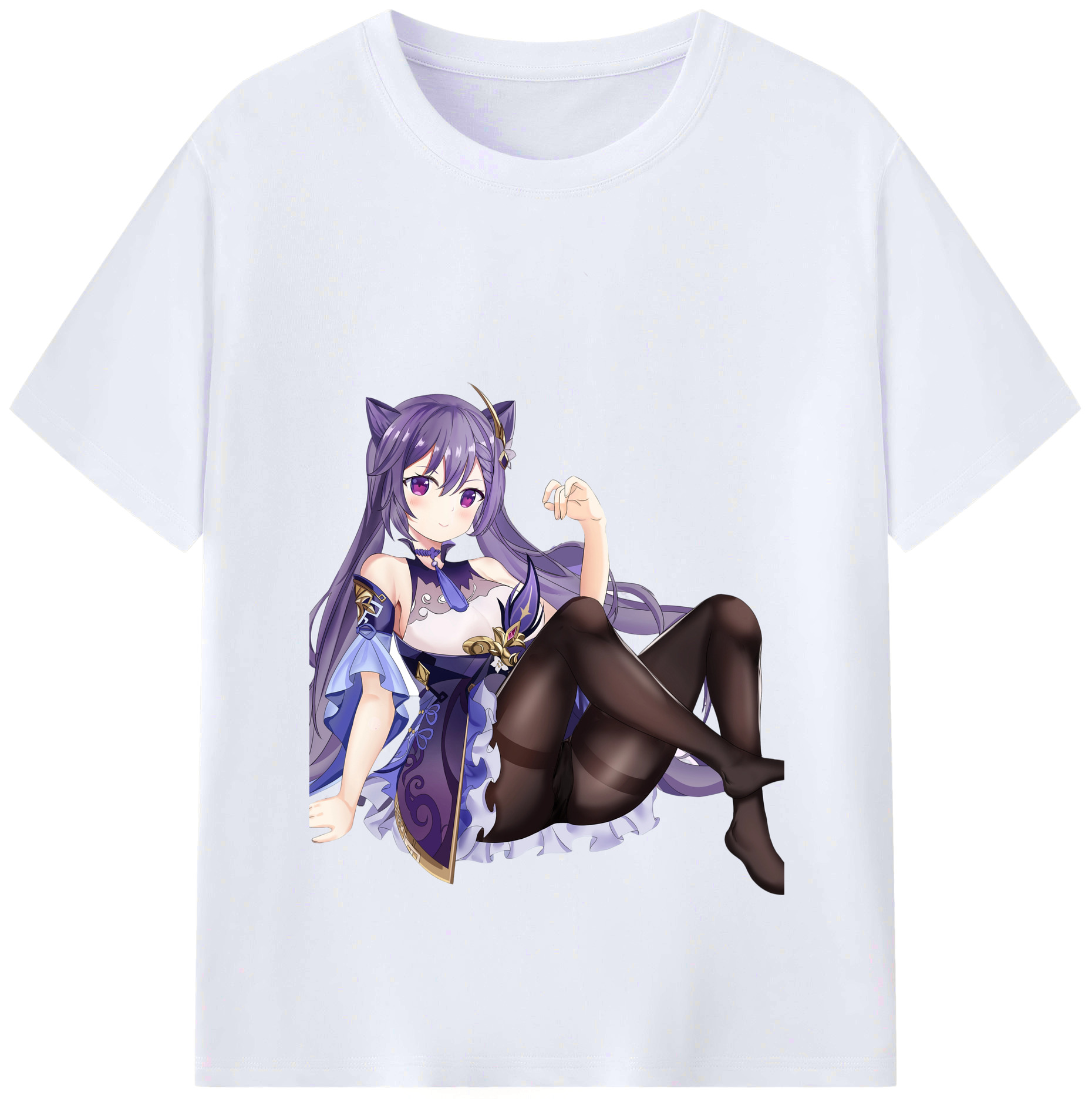 げんし神 刻晴 こくせい genshin Kokusei レディースカジュアルプリントTシャツ（綿100％）