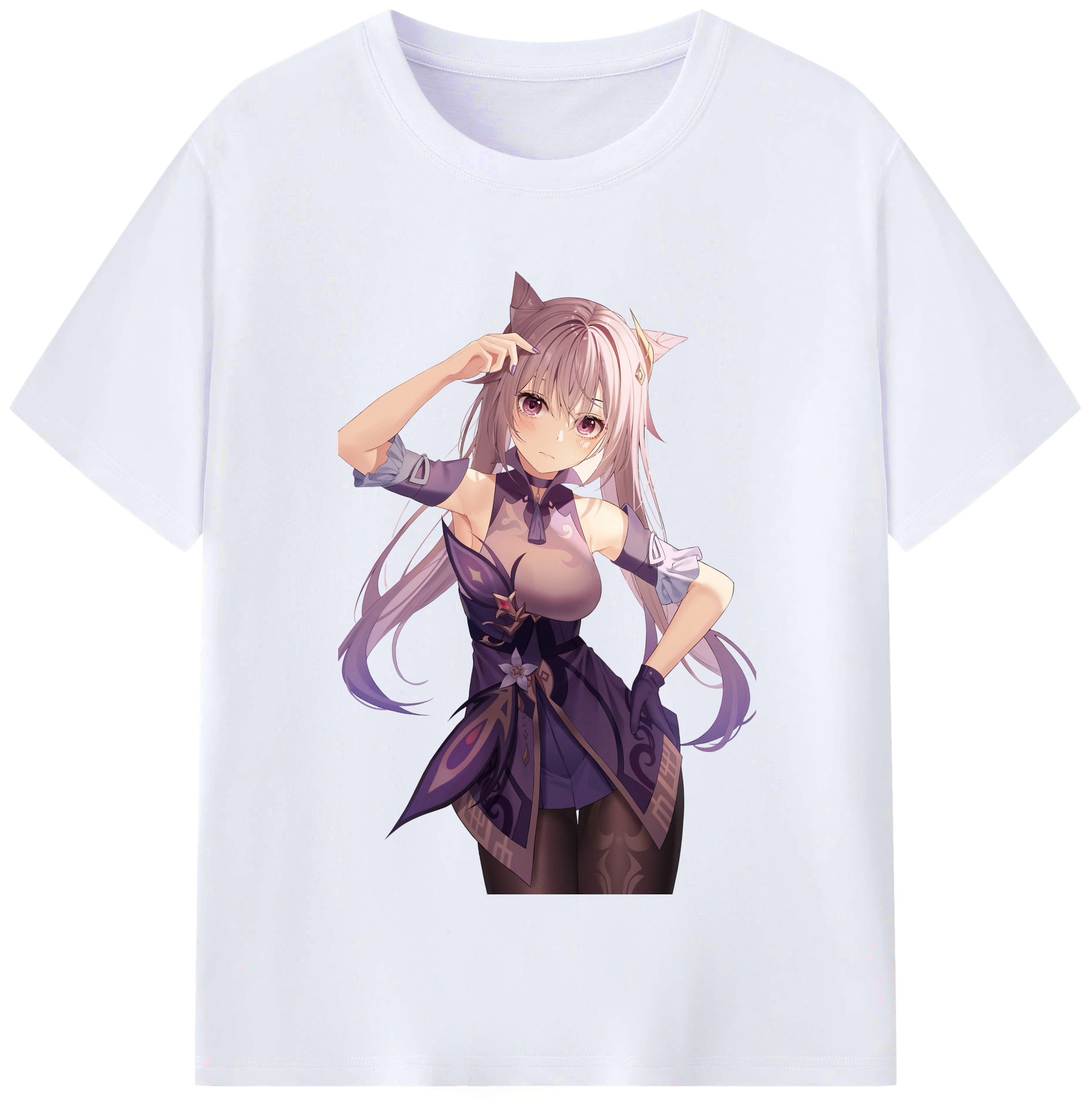 げんし神 刻晴 こくせい genshin Kokusei レディースカジュアルプリントTシャツ（綿100％）